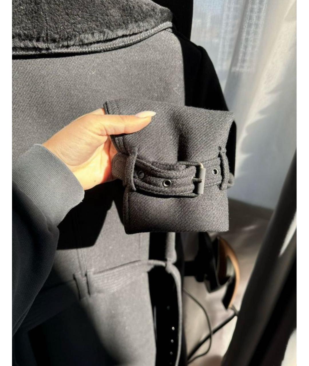 BURBERRY Черное шерстяное пальто, фото 4