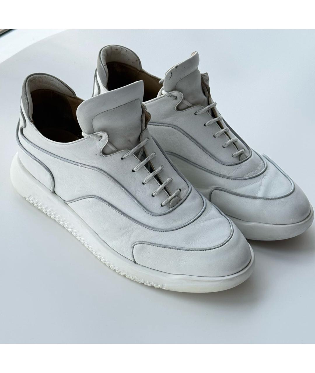 HERMES Белые кожаные низкие кроссовки / кеды, фото 4