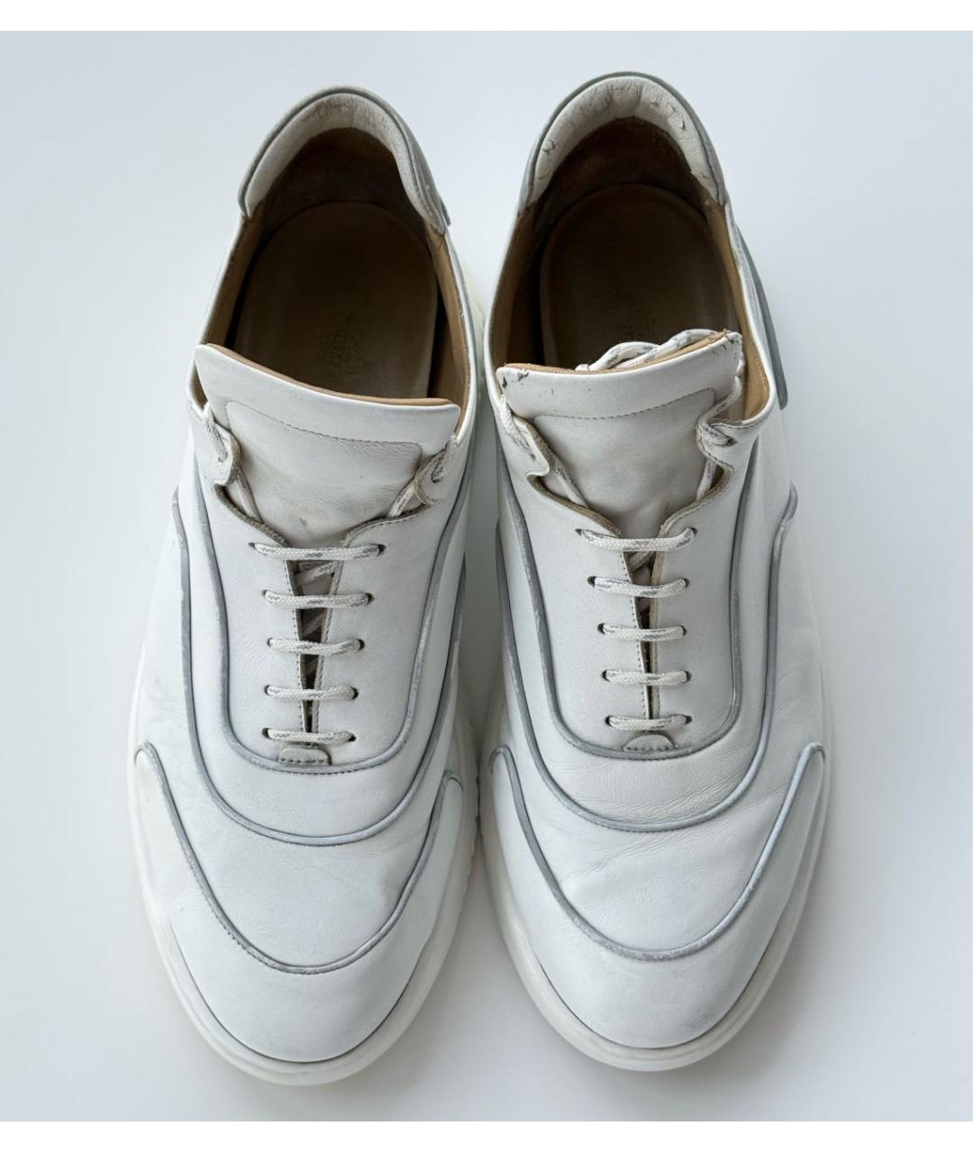 HERMES Белые кожаные низкие кроссовки / кеды, фото 3