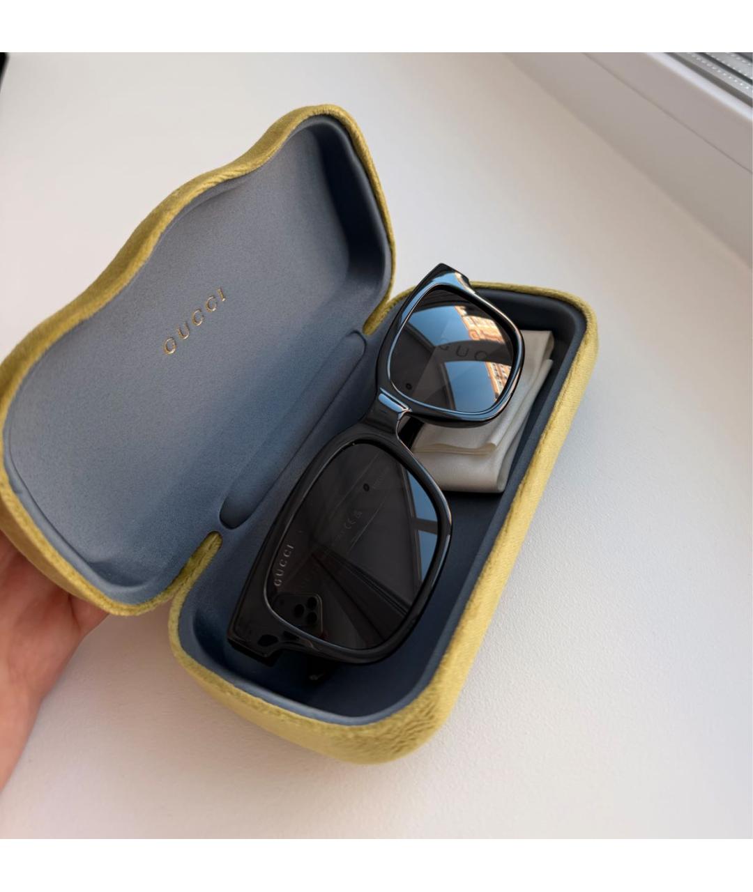 GUCCI Черные пластиковые солнцезащитные очки, фото 4