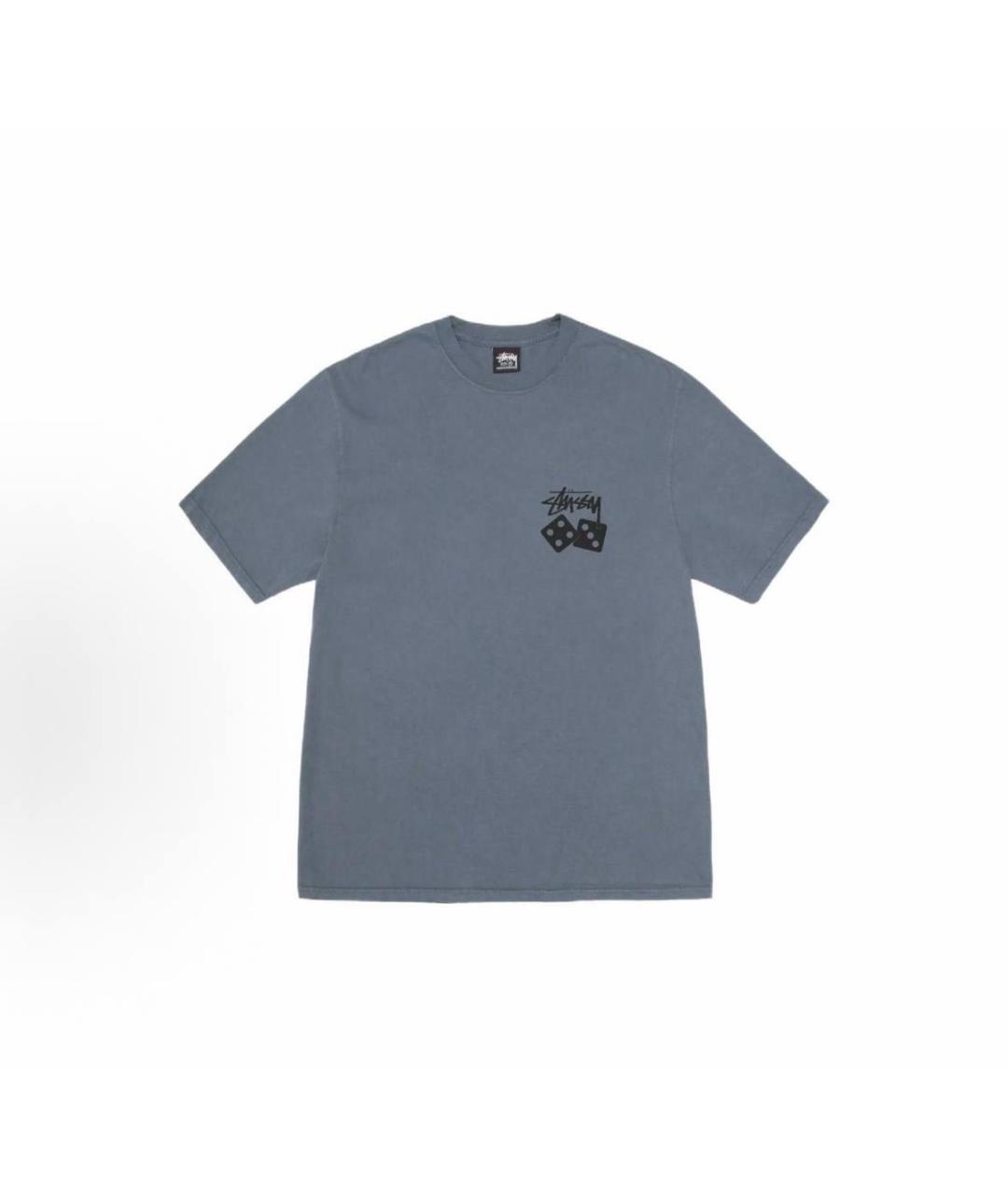 STUSSY Темно-синяя хлопковая футболка, фото 3