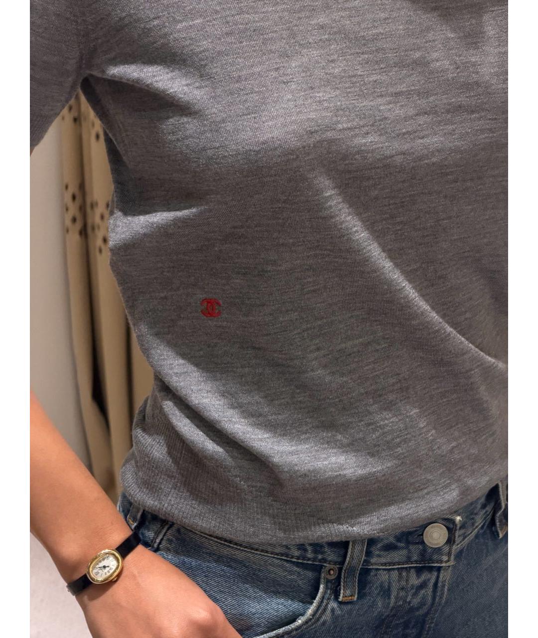 CHANEL Антрацитовая кашемировая футболка, фото 4