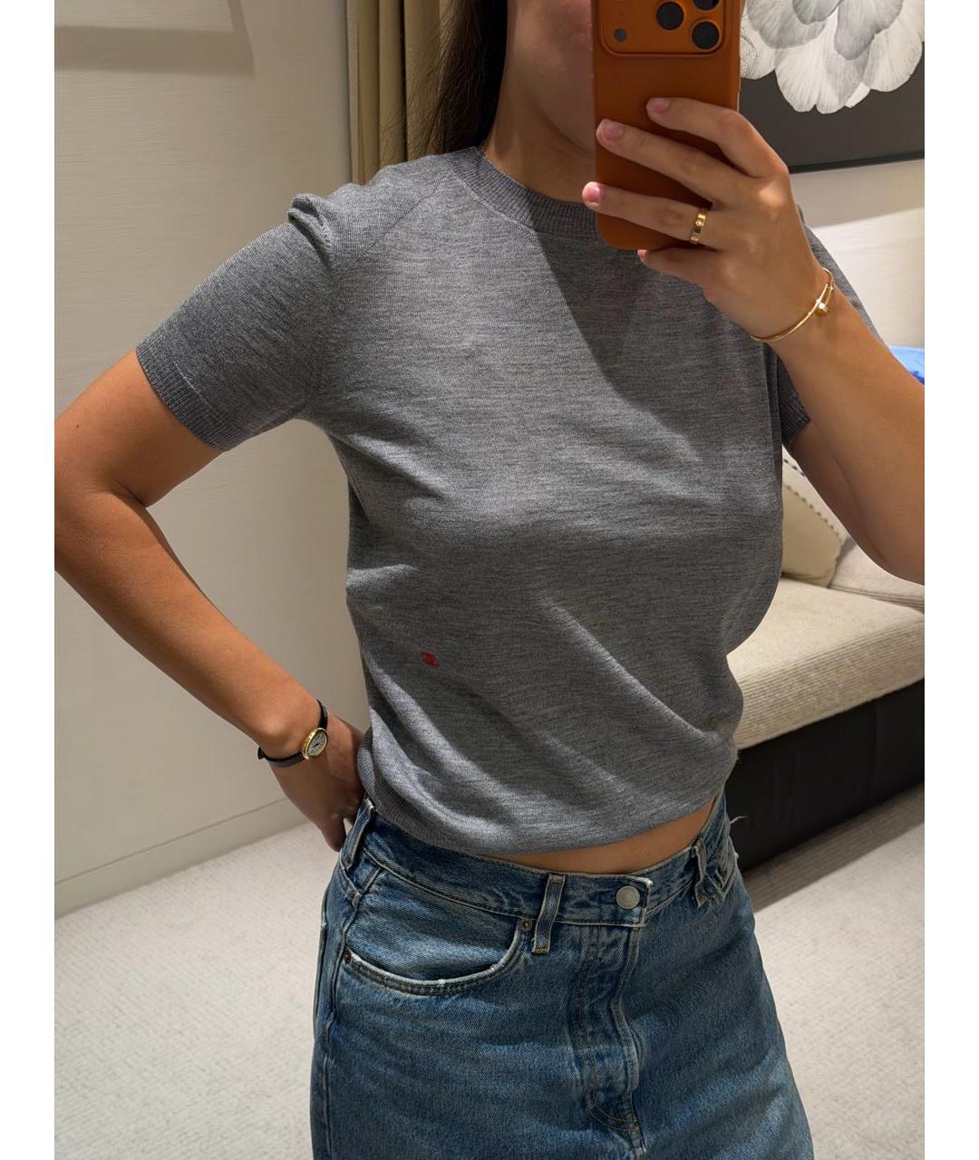 CHANEL Антрацитовая кашемировая футболка, фото 3