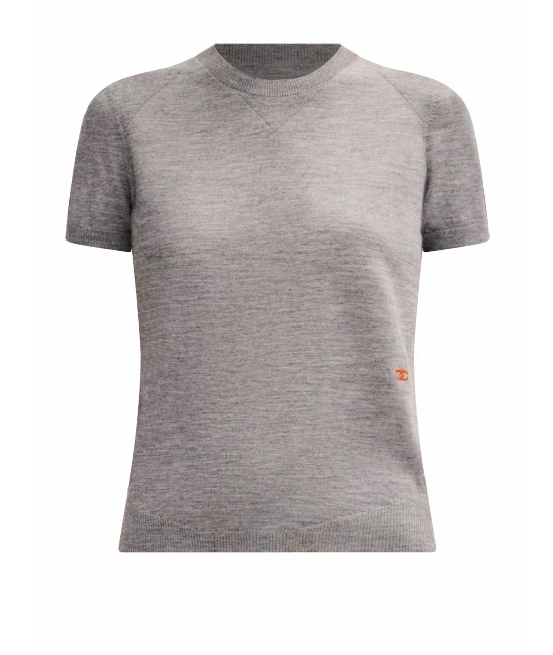 CHANEL Антрацитовая кашемировая футболка, фото 1