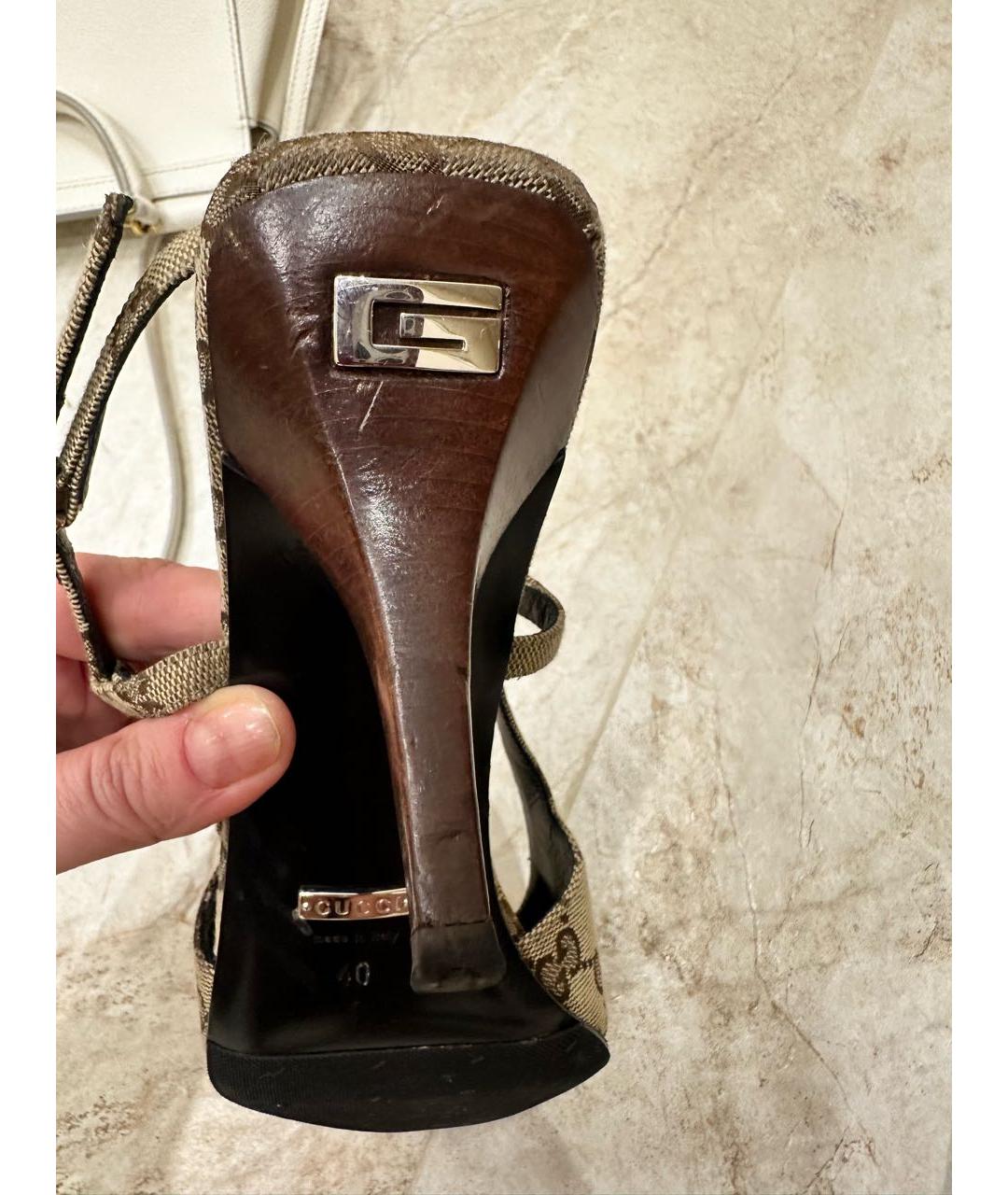 GUCCI Бежевые текстильные туфли, фото 8