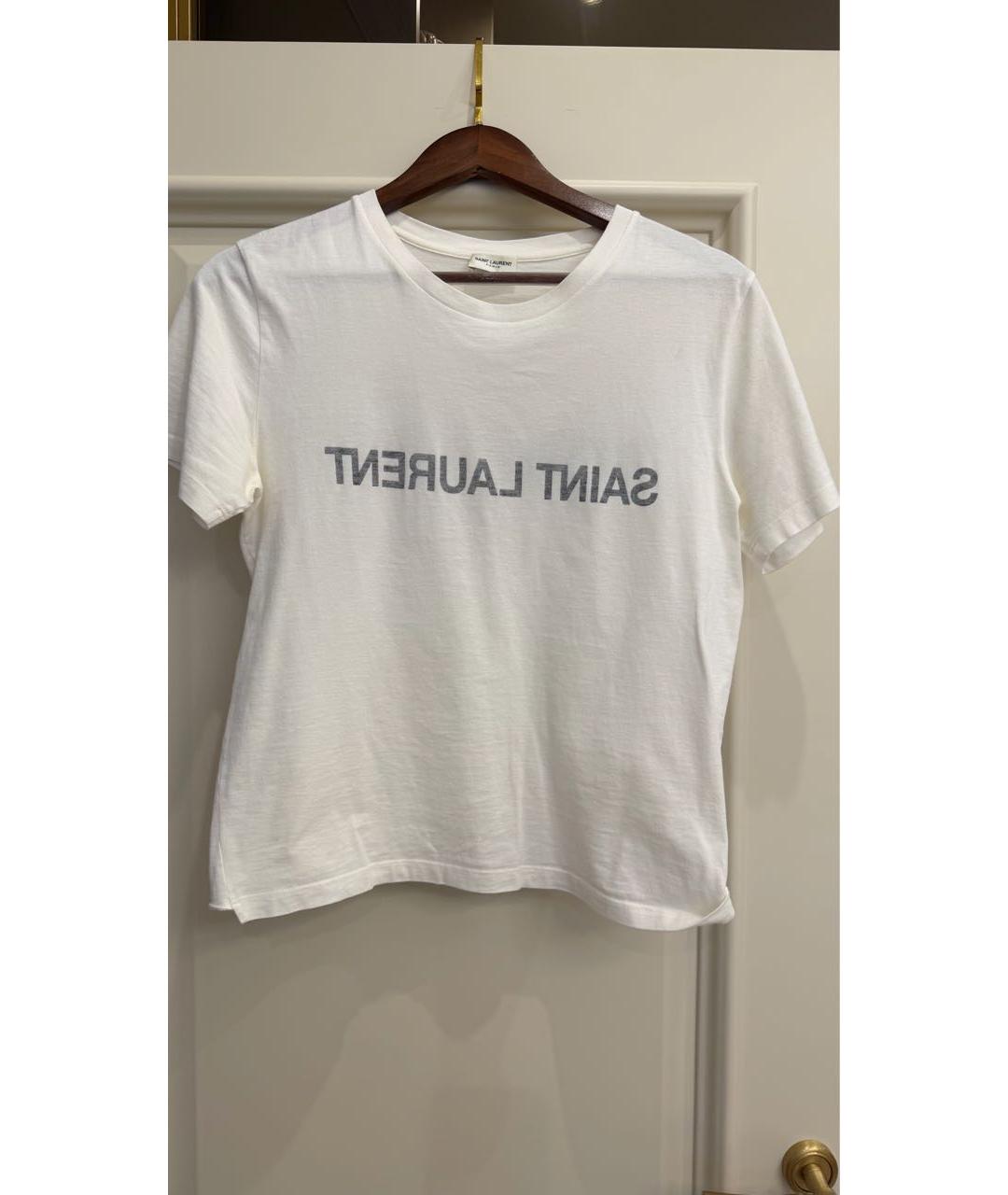 SAINT LAURENT Белая хлопковая футболка, фото 5