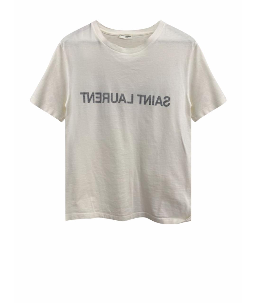 SAINT LAURENT Белая хлопковая футболка, фото 1