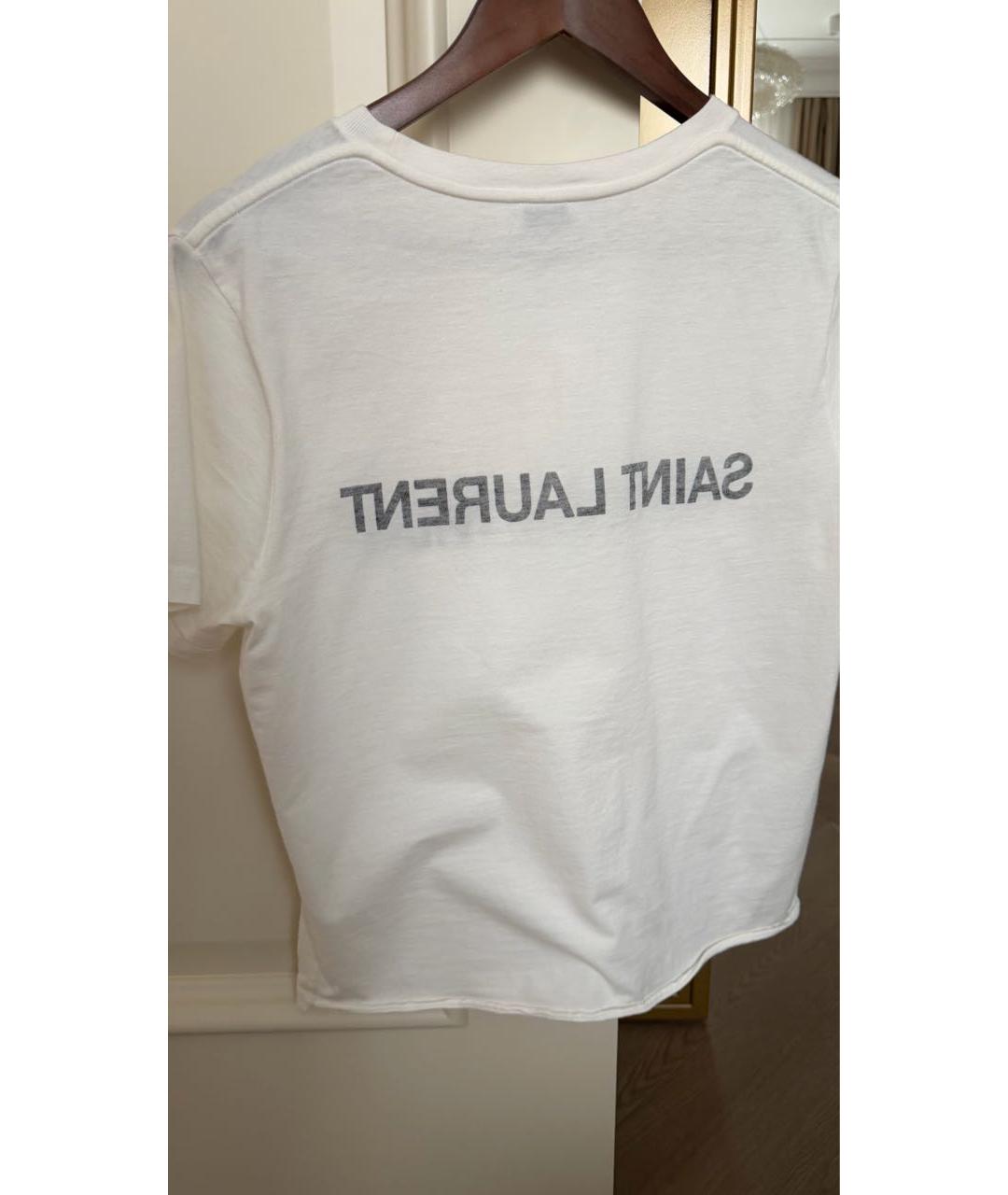 SAINT LAURENT Белая хлопковая футболка, фото 3
