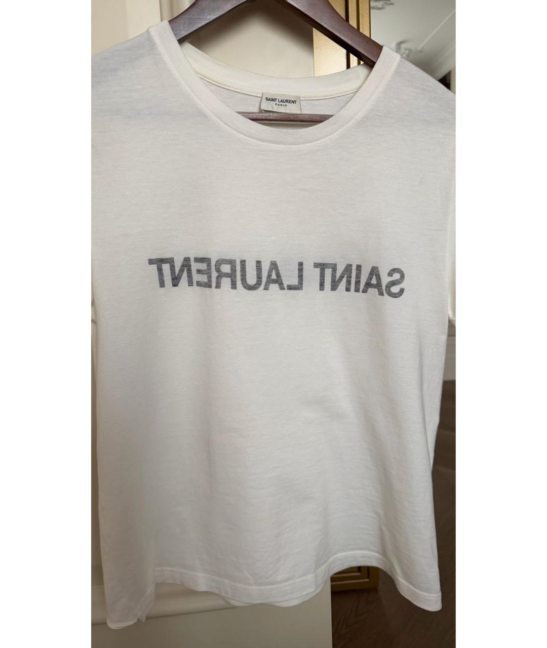 SAINT LAURENT Белая хлопковая футболка, фото 4