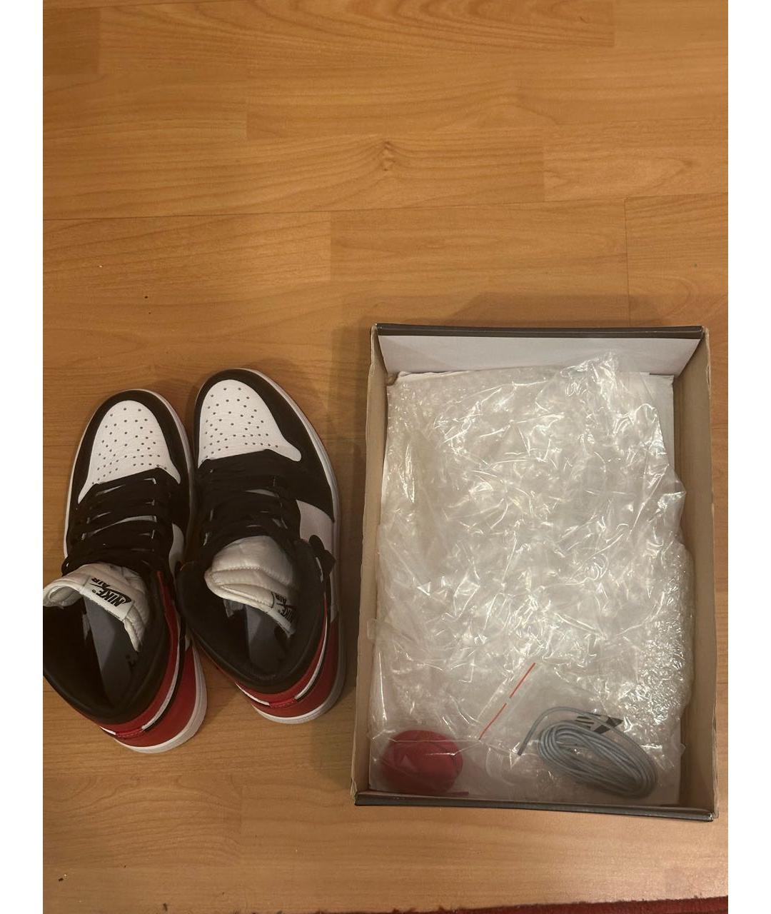 NIKE Красные кожаные высокие кроссовки / кеды, фото 3