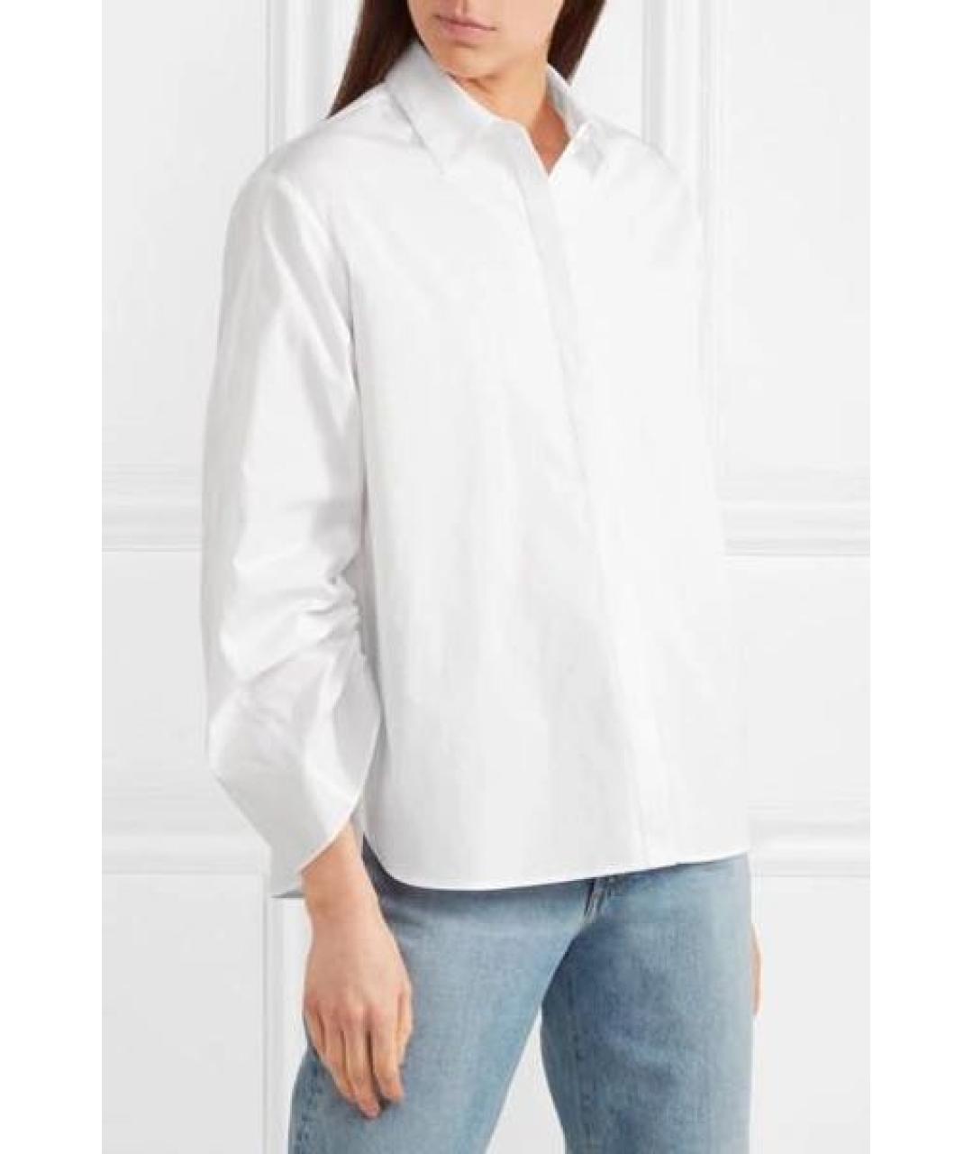 VINCE Белая хлопко-эластановая рубашка, фото 2