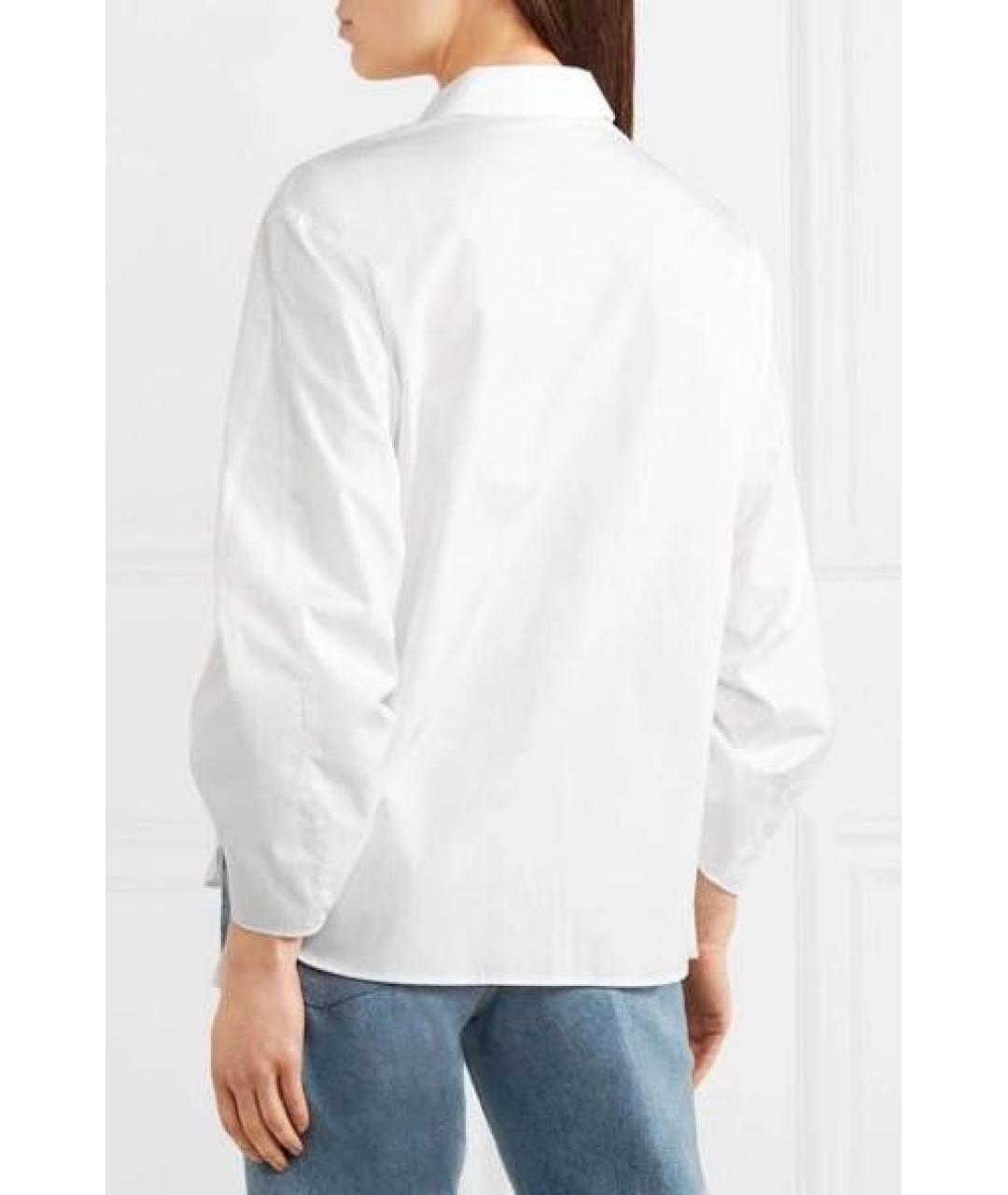 VINCE Белая хлопко-эластановая рубашка, фото 3