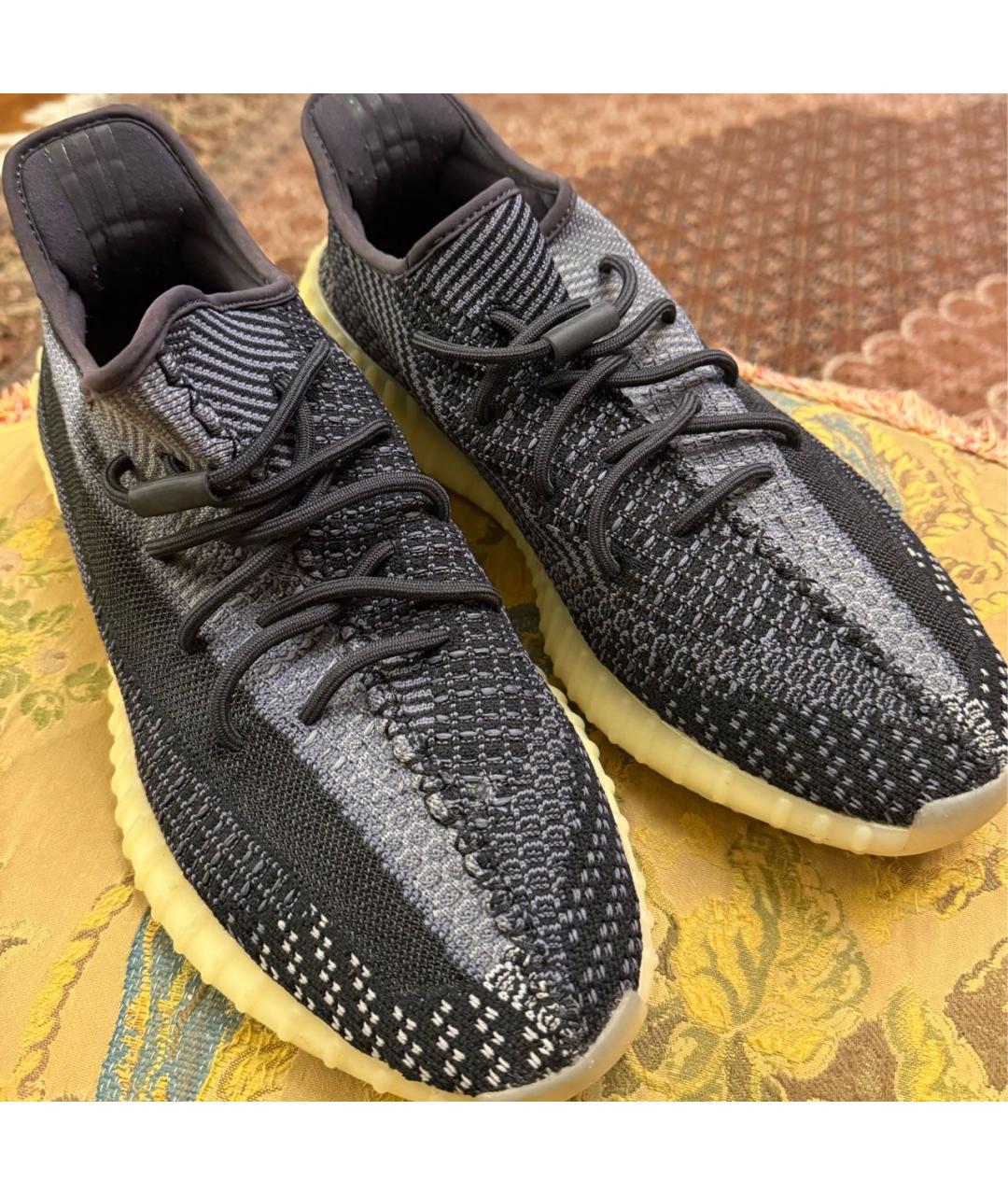 ADIDAS YEEZY Серые текстильные низкие кроссовки / кеды, фото 3