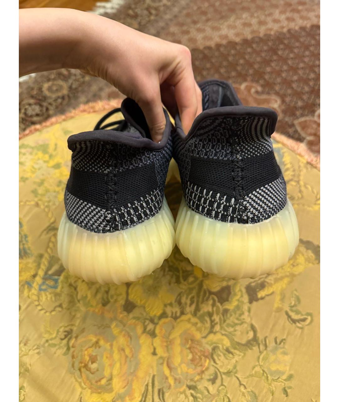 ADIDAS YEEZY Серые текстильные низкие кроссовки / кеды, фото 4