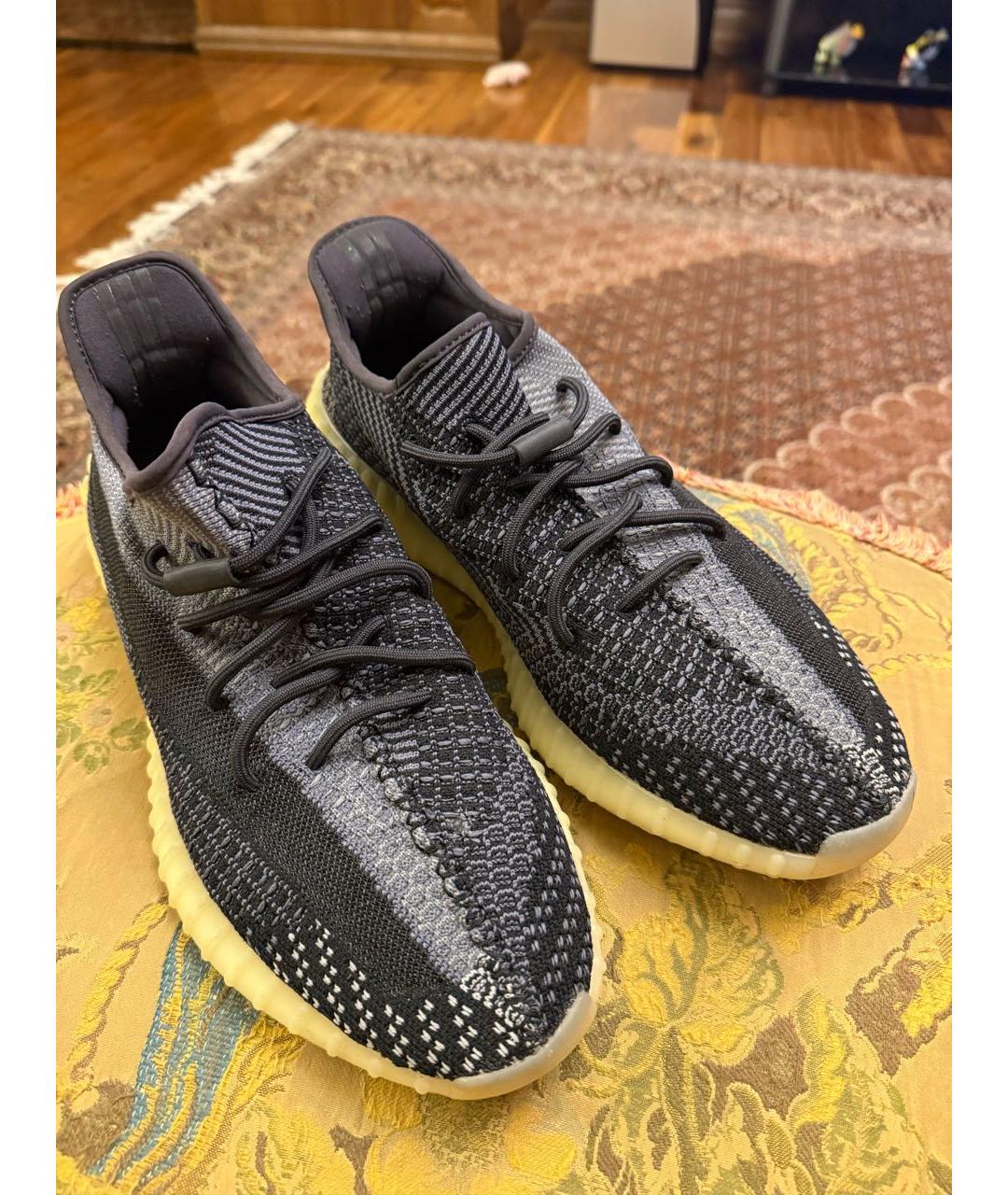 ADIDAS YEEZY Серые текстильные низкие кроссовки / кеды, фото 2