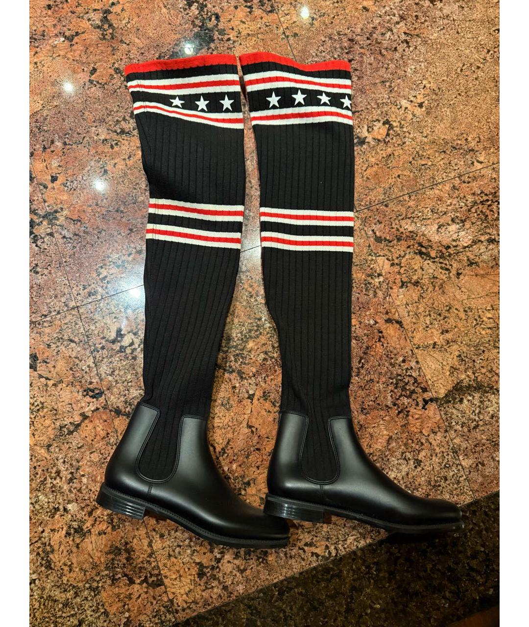 GIVENCHY Черные текстильные ботфорты, фото 5