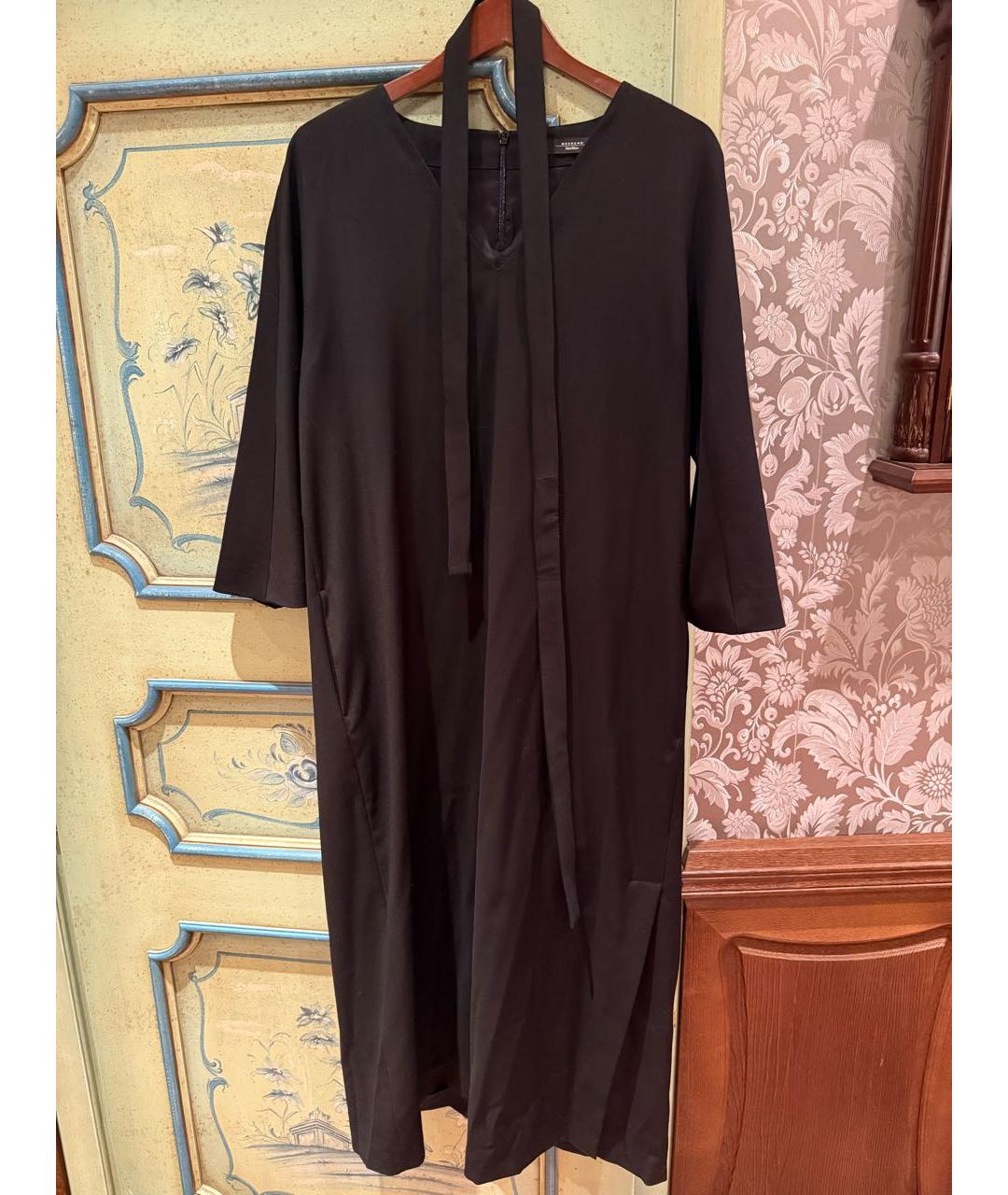 WEEKEND MAX MARA Черное хлопковое повседневное платье, фото 5