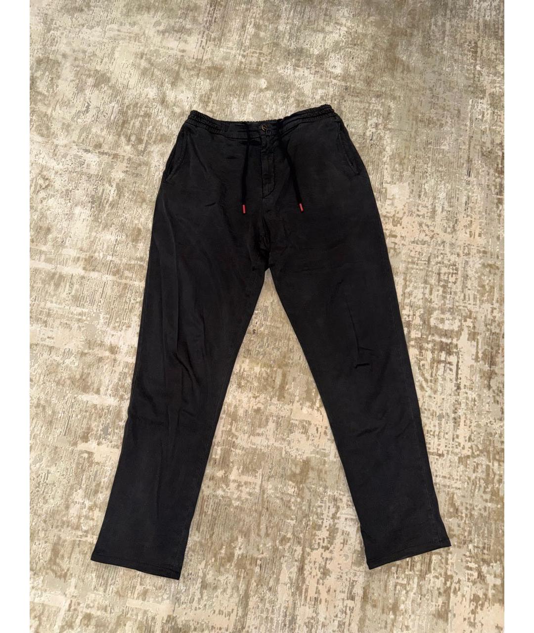 KITON Черные хлопко-лиоцелловые прямые джинсы, фото 8