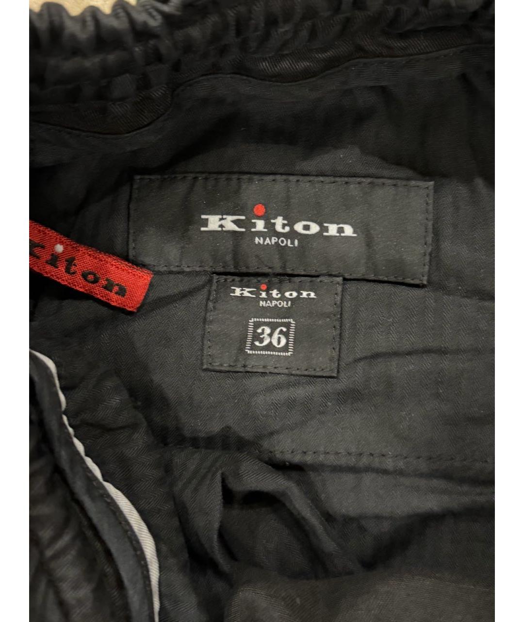 KITON Черные хлопко-лиоцелловые прямые джинсы, фото 2