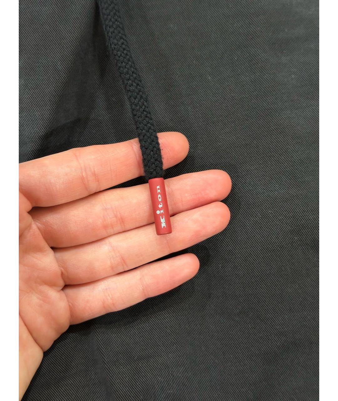 KITON Черные хлопко-лиоцелловые прямые джинсы, фото 6