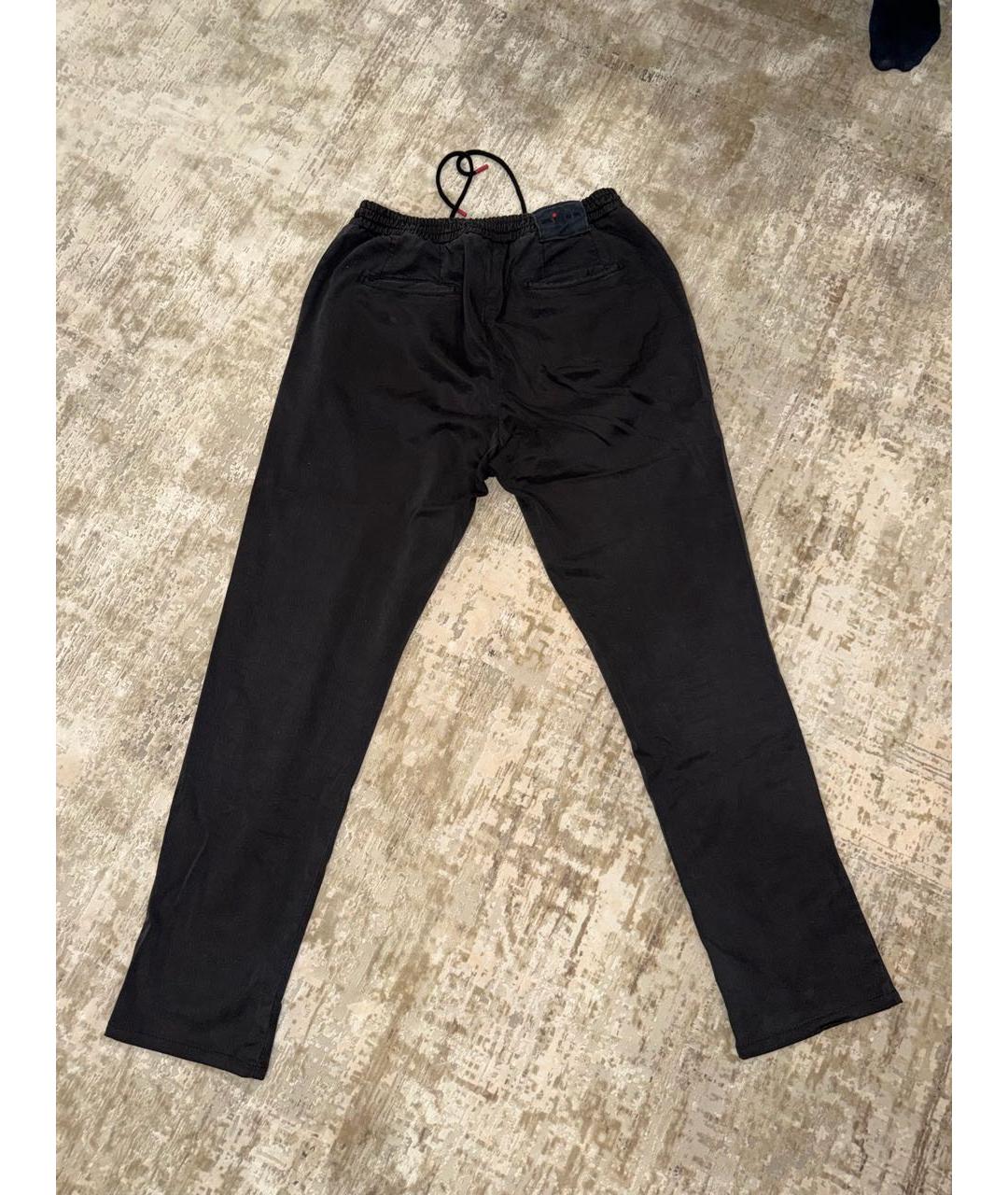 KITON Черные хлопко-лиоцелловые прямые джинсы, фото 7