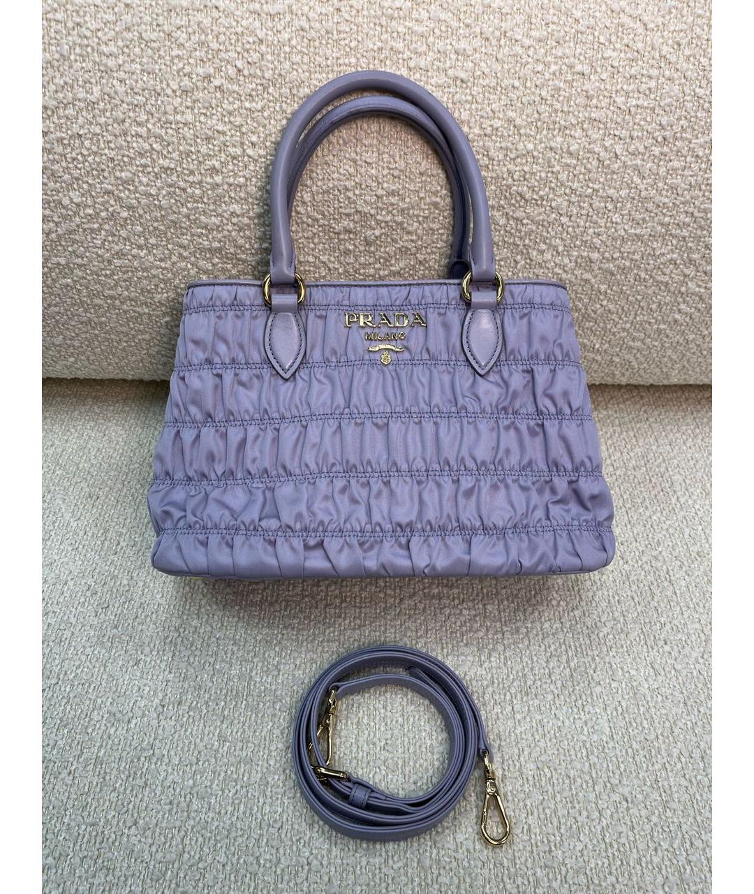 PRADA Бирюзовая тканевая сумка с короткими ручками, фото 6