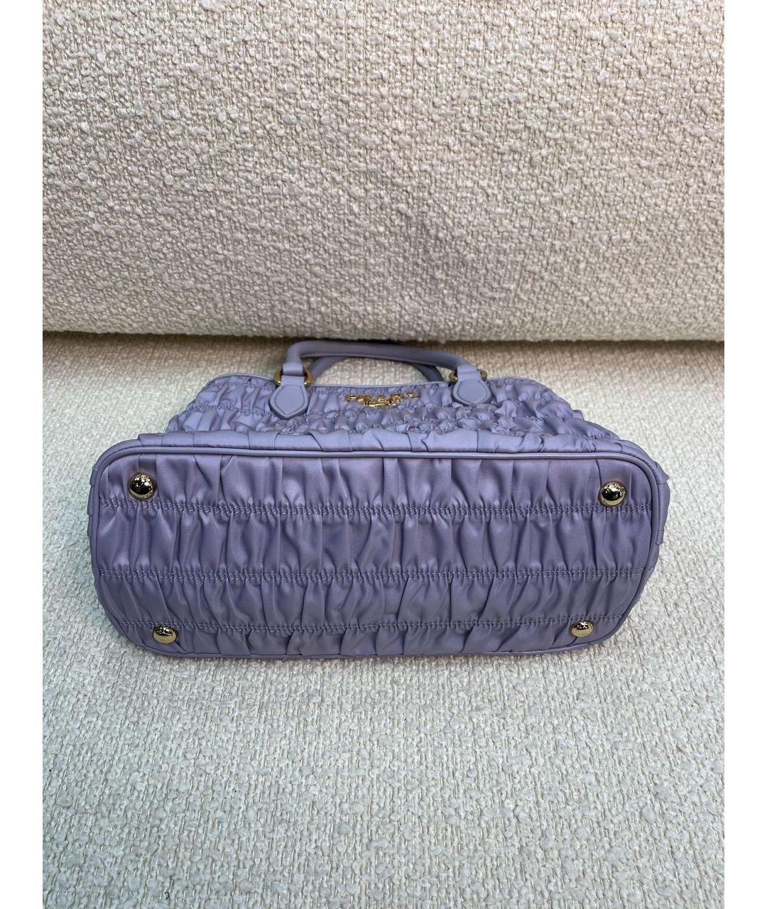 PRADA Бирюзовая тканевая сумка с короткими ручками, фото 7