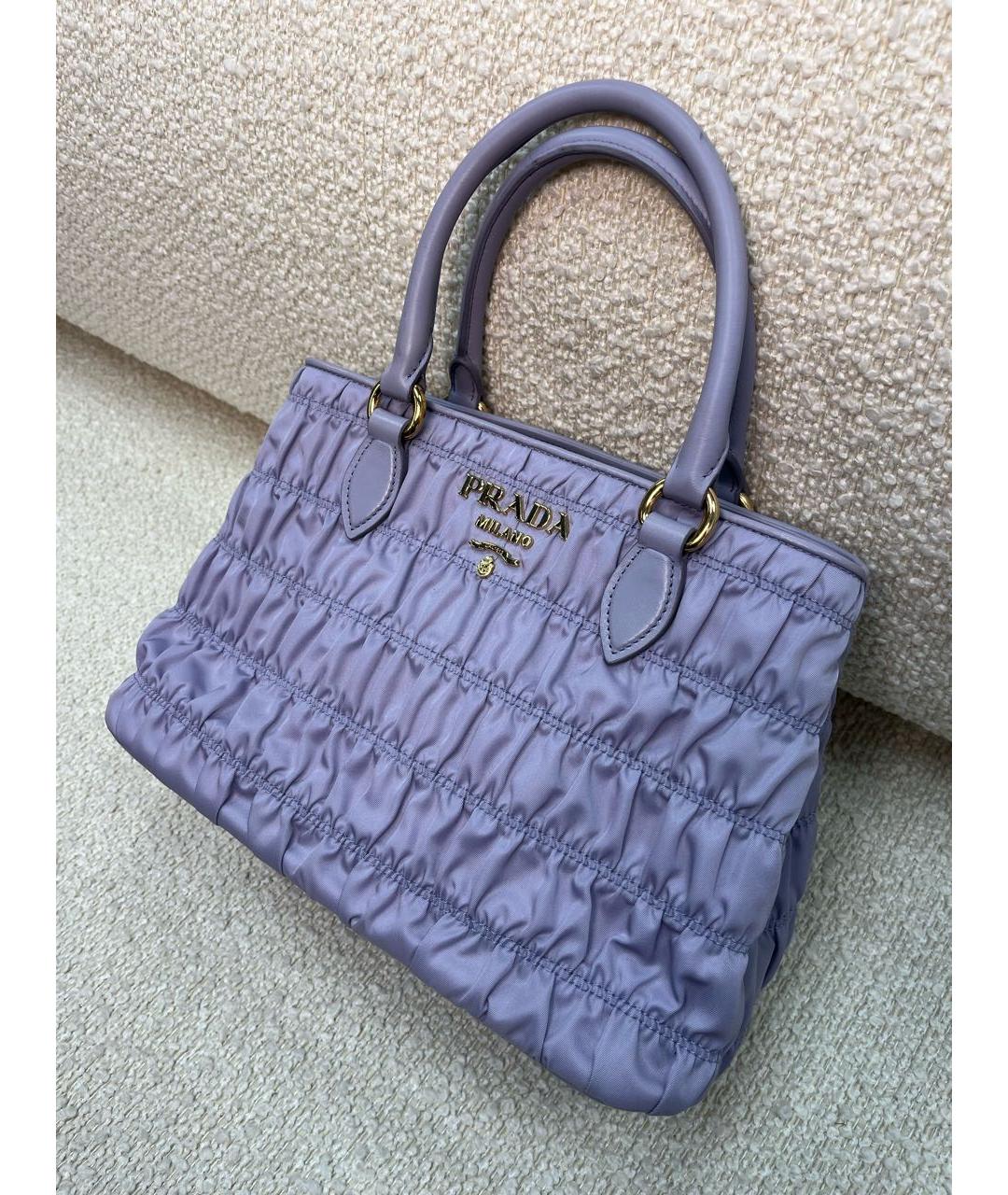 PRADA Бирюзовая тканевая сумка с короткими ручками, фото 5