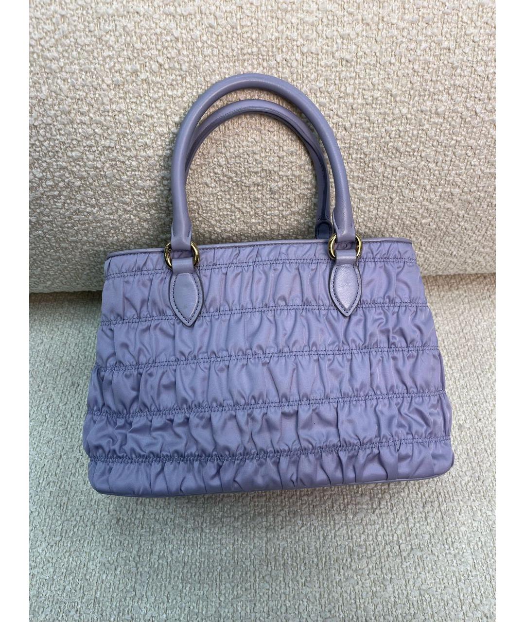 PRADA Бирюзовая тканевая сумка с короткими ручками, фото 3