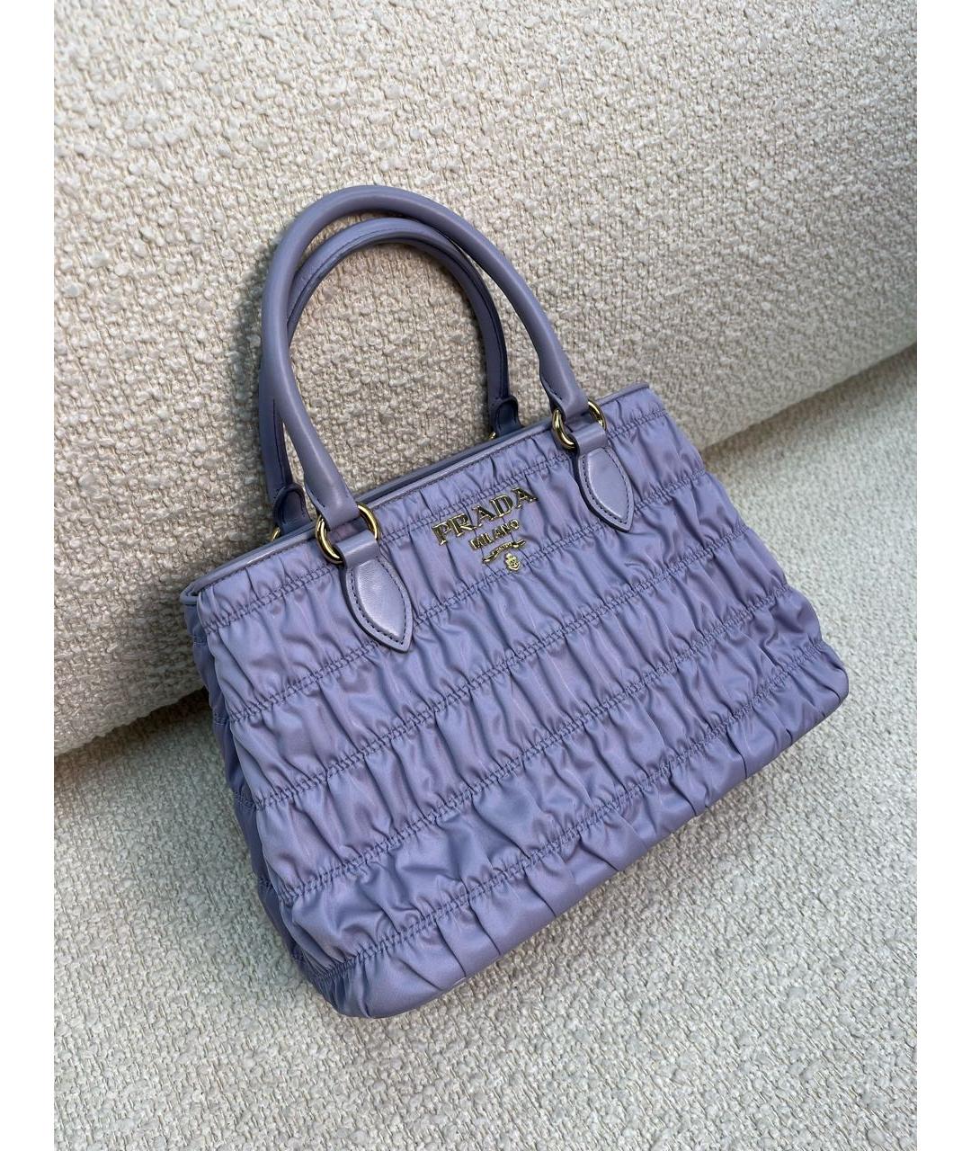 PRADA Бирюзовая тканевая сумка с короткими ручками, фото 2