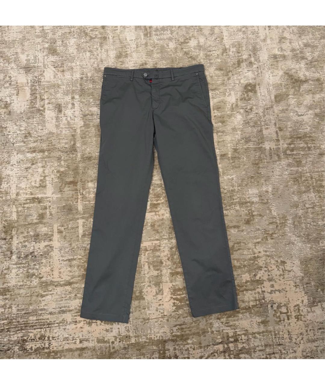 KITON Серые хлопковые повседневные брюки, фото 9