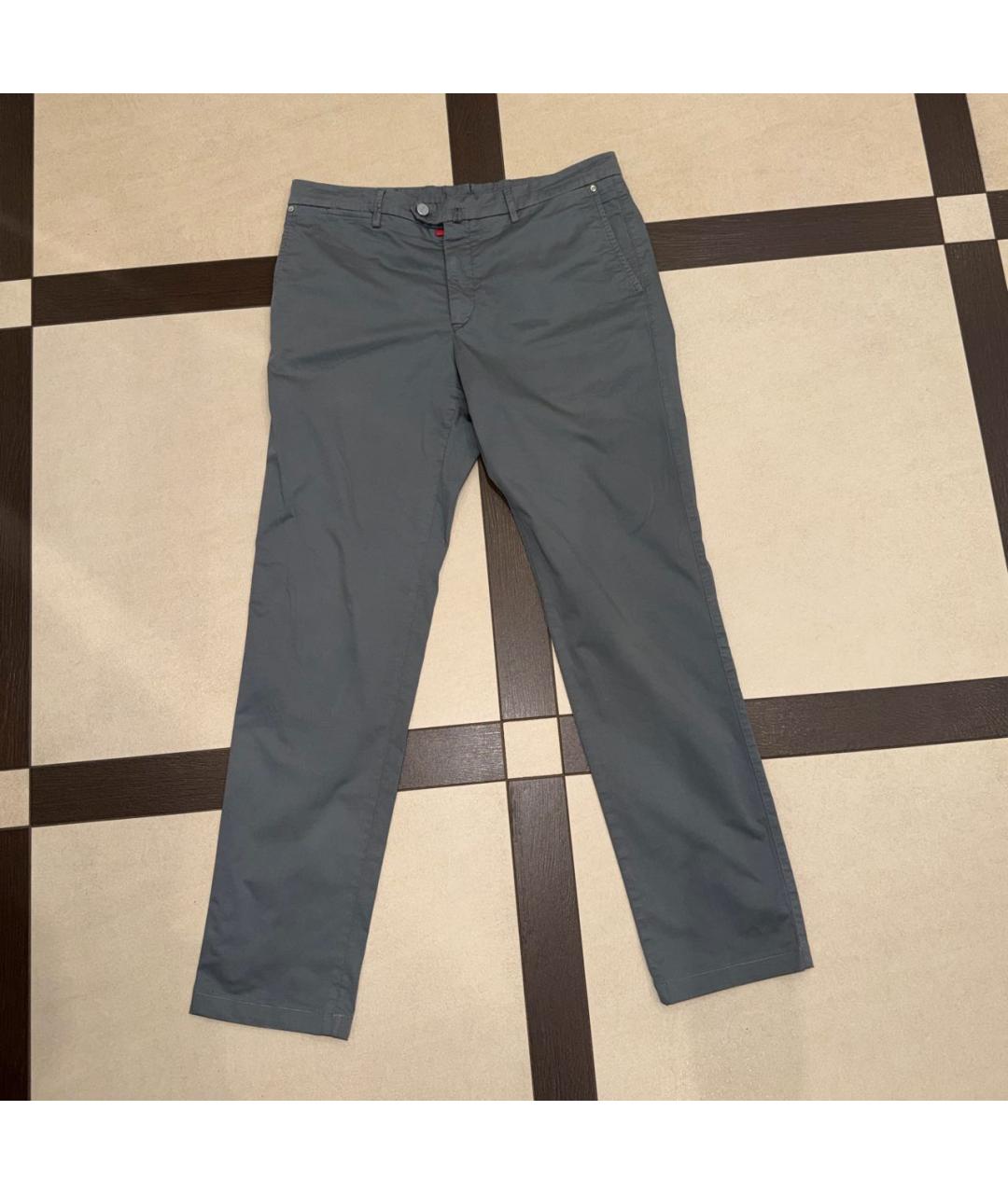 KITON Серые хлопковые повседневные брюки, фото 2