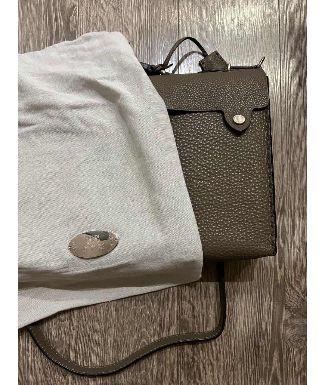 FENDI Бежевая кожаная сумка через плечо, фото 8