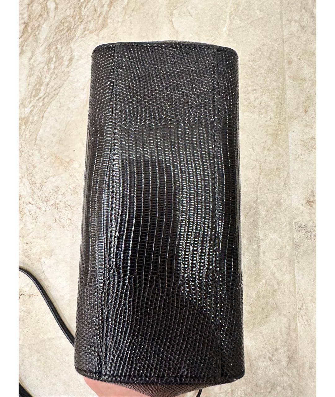 DOLCE&GABBANA Черная кожаная сумка с короткими ручками, фото 5