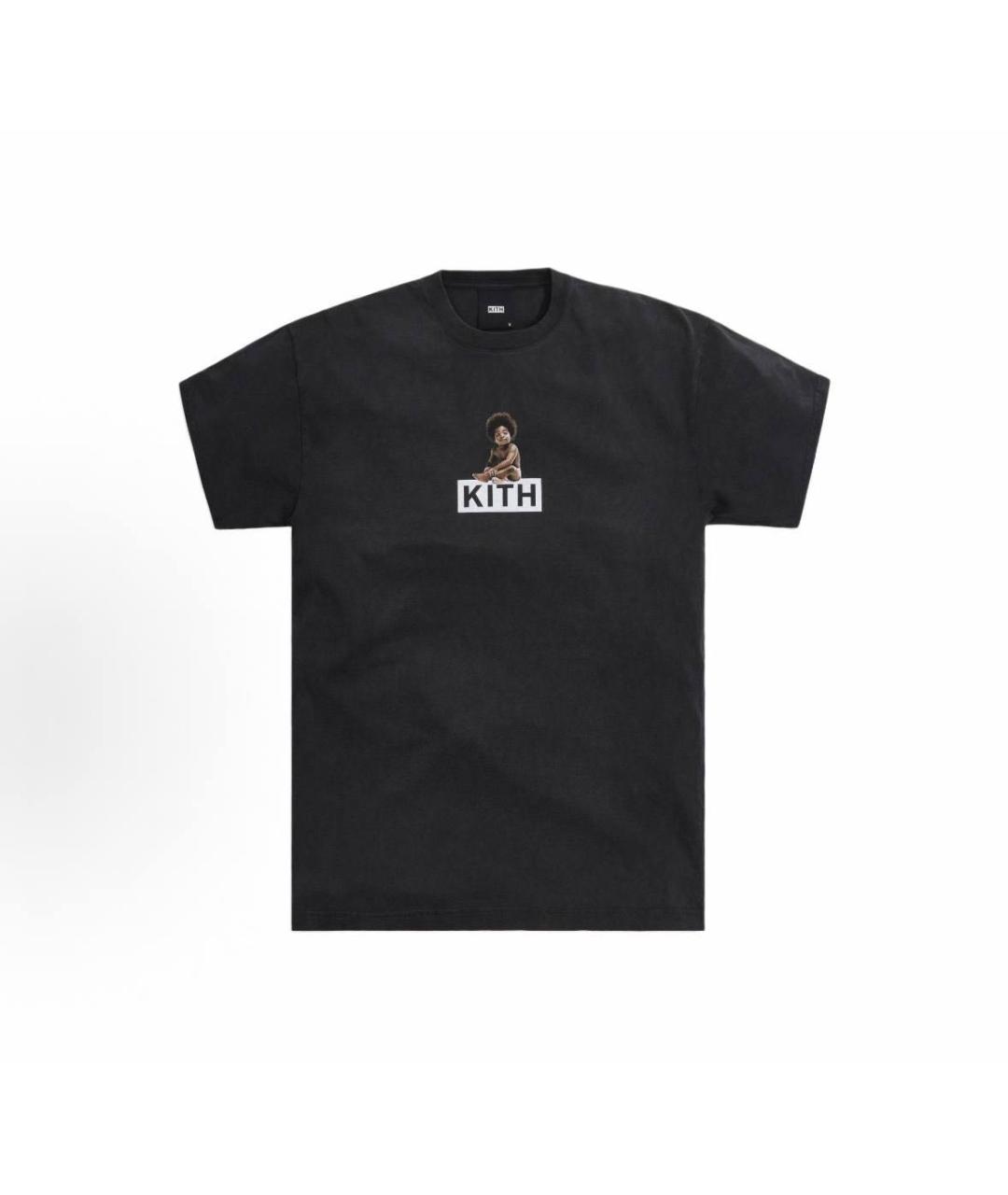 KITH Черная хлопковая футболка, фото 3