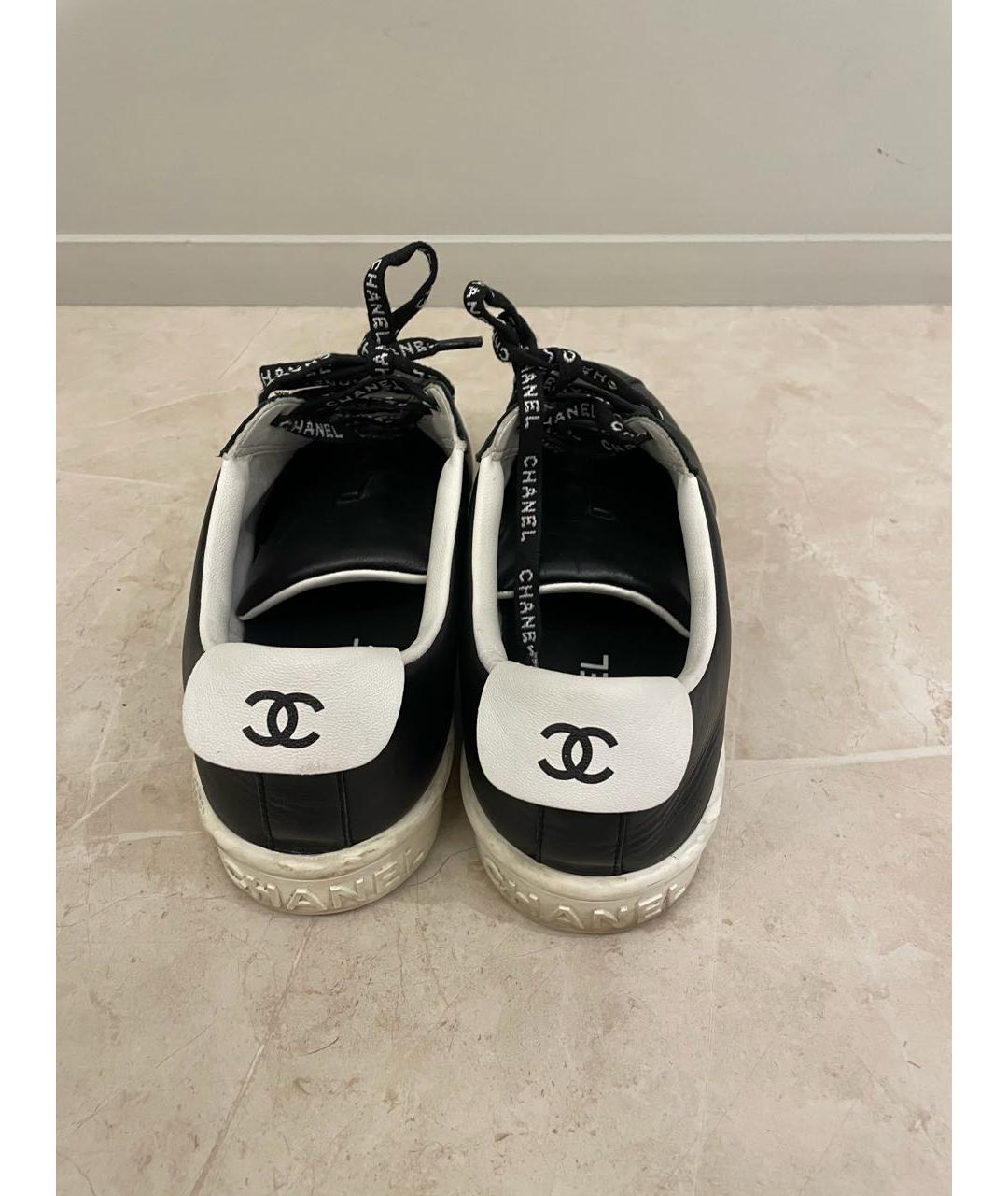CHANEL Черные кожаные кеды, фото 3