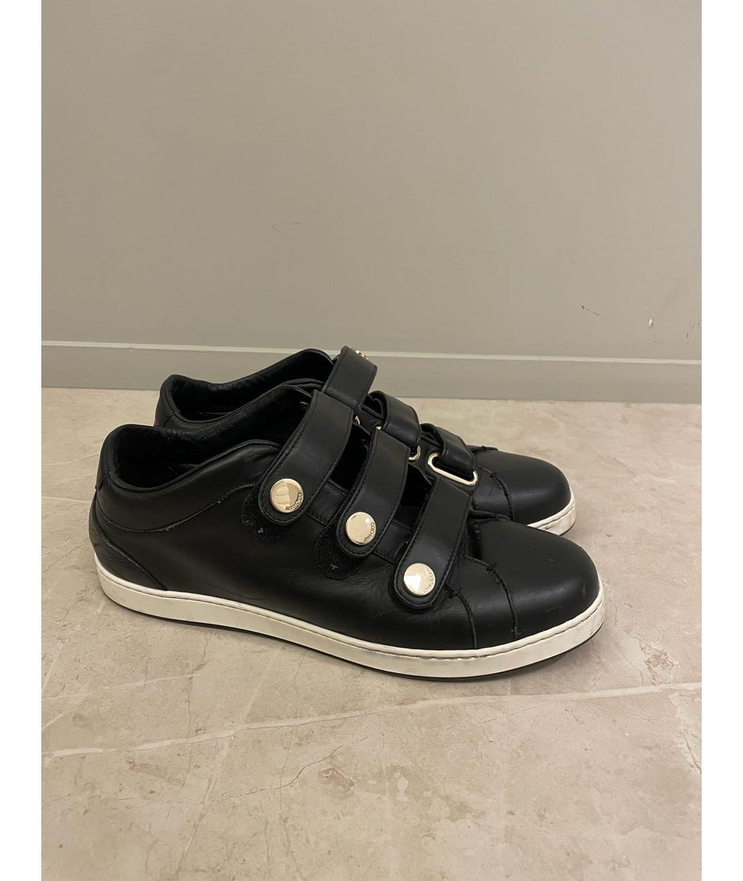 JIMMY CHOO Черные кожаные кроссовки, фото 5