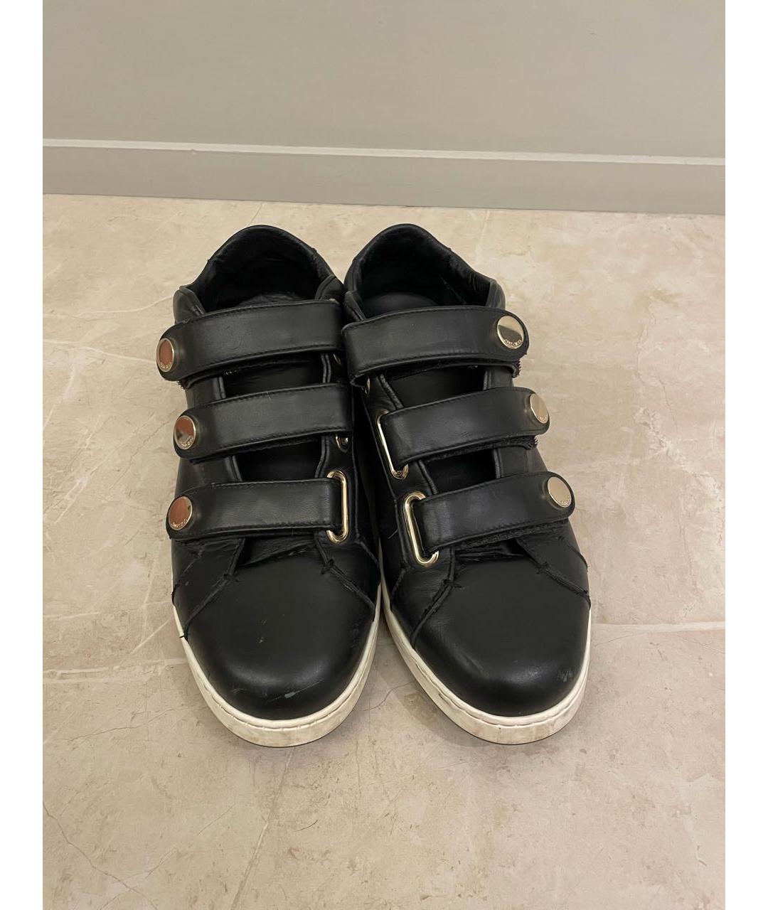 JIMMY CHOO Черные кожаные кроссовки, фото 2