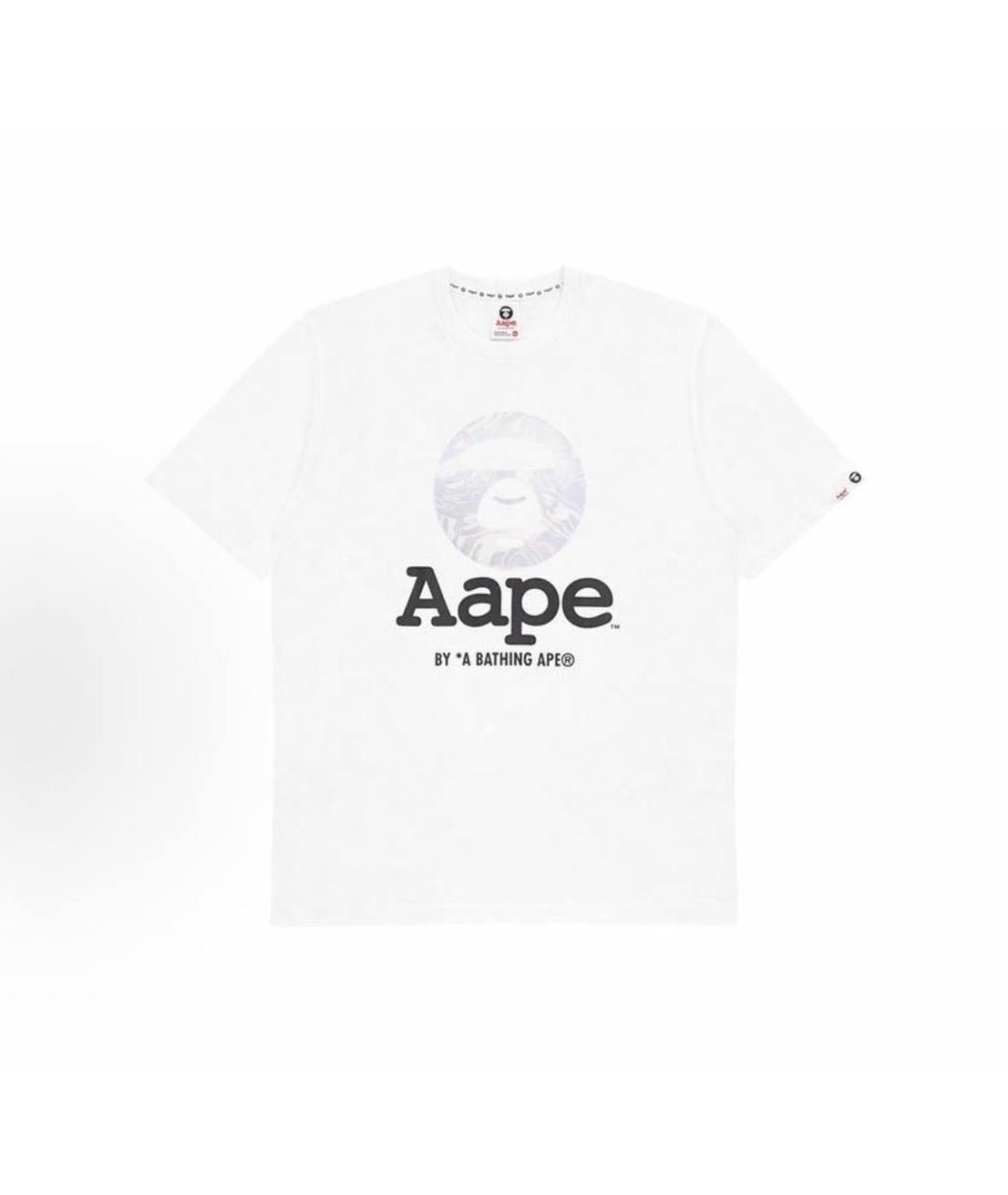 A BATHING APE Белая хлопковая футболка, фото 4
