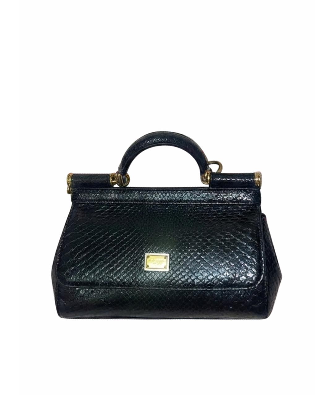 DOLCE&GABBANA Черная кожаная сумка через плечо, фото 1