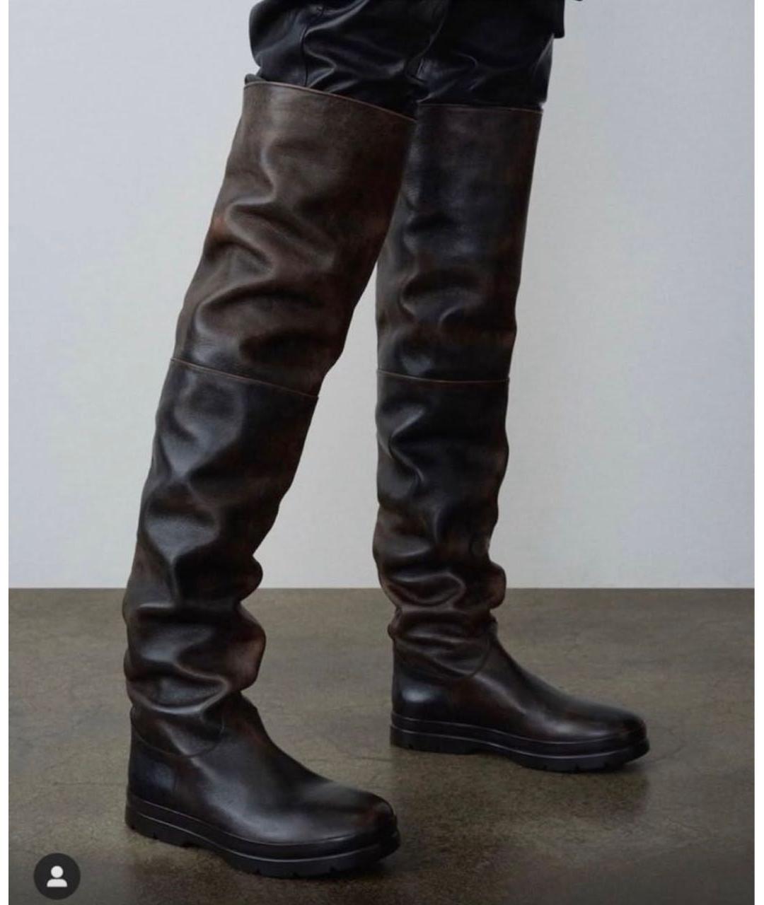 THE ROW Черные замшевые ботфорты, фото 6