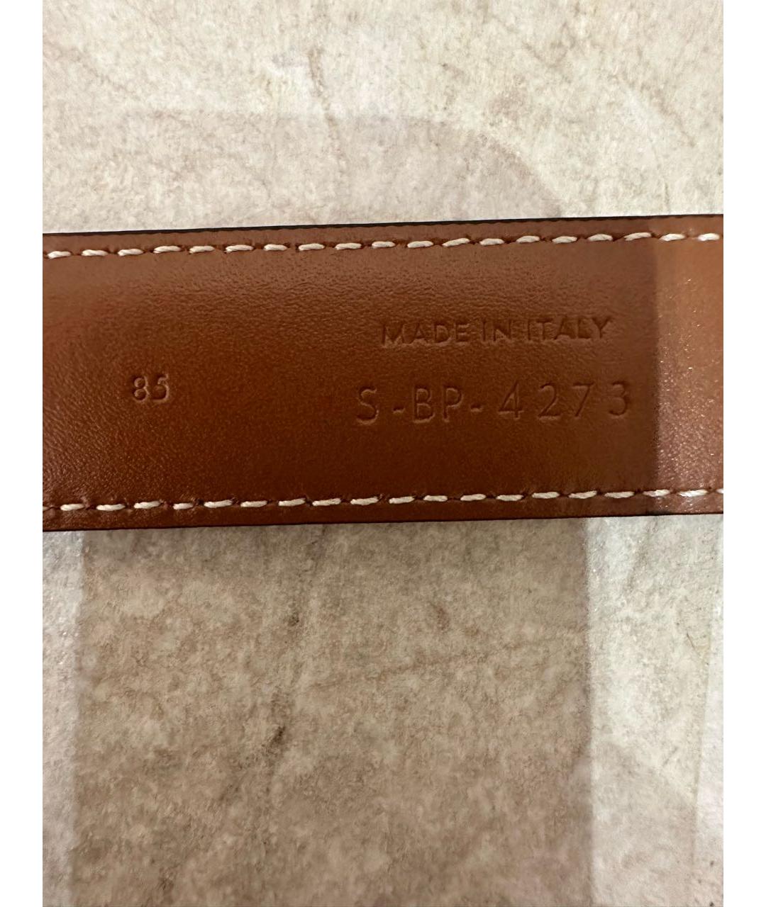 CELINE Коричневый кожаный ремень, фото 2