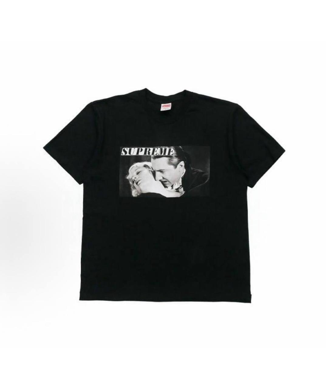 SUPREME Черная хлопковая футболка, фото 5