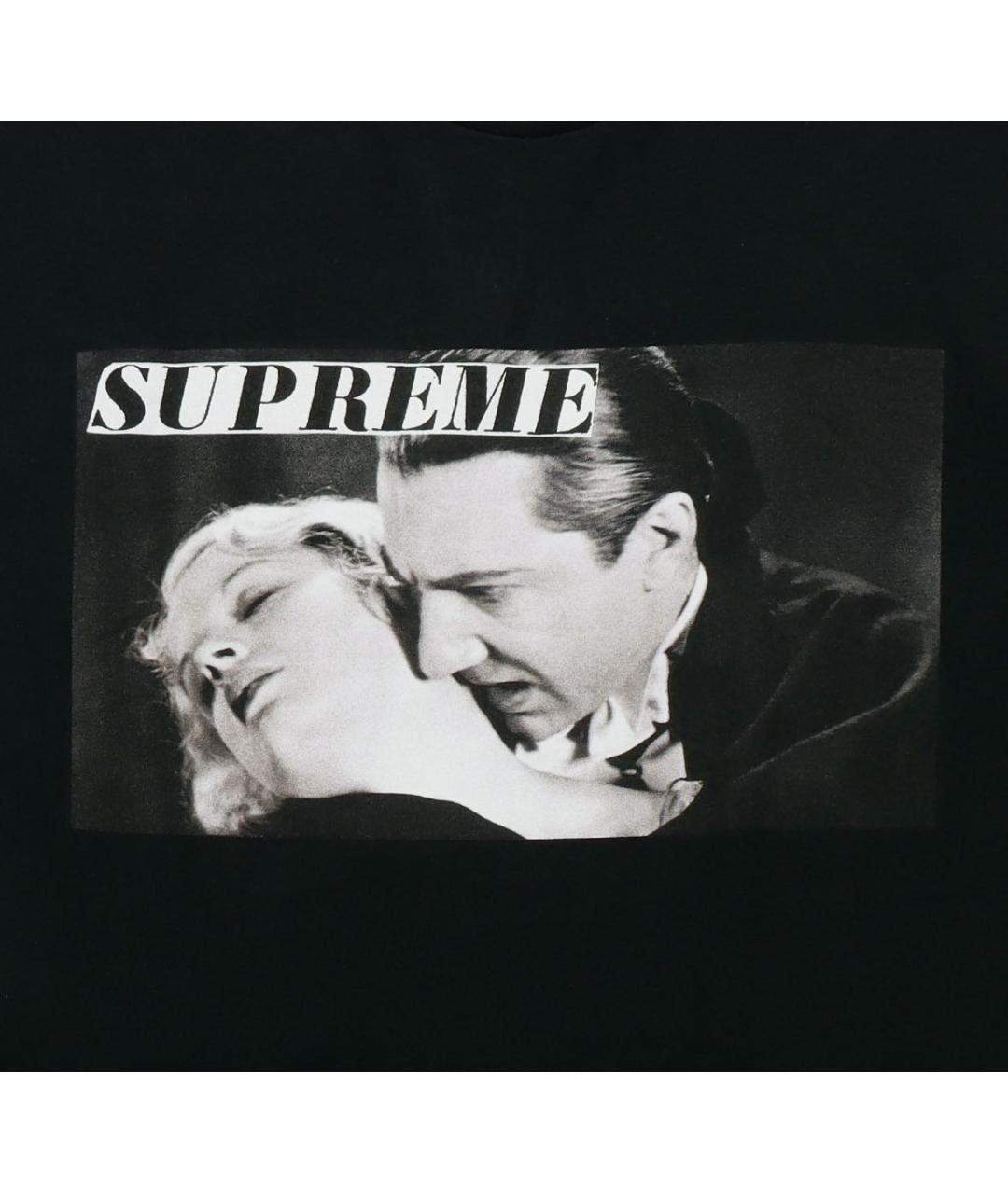 SUPREME Черная хлопковая футболка, фото 3