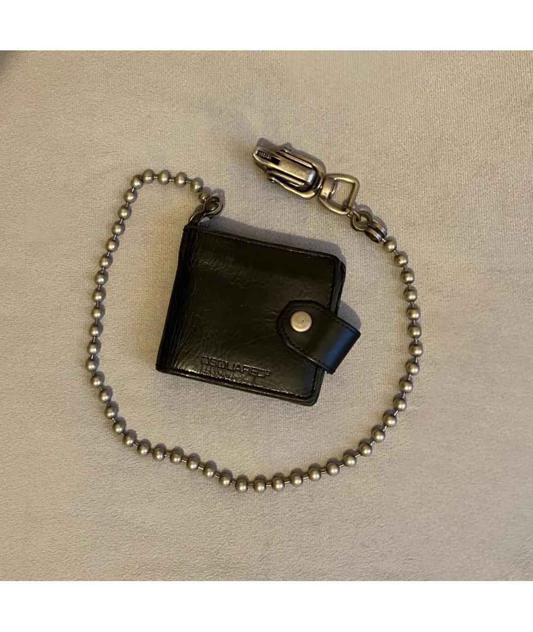DSQUARED2 Черный кожаный кошелек, фото 3