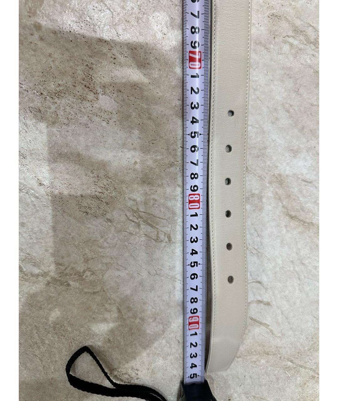 SAINT LAURENT Белый кожаный ремень, фото 3