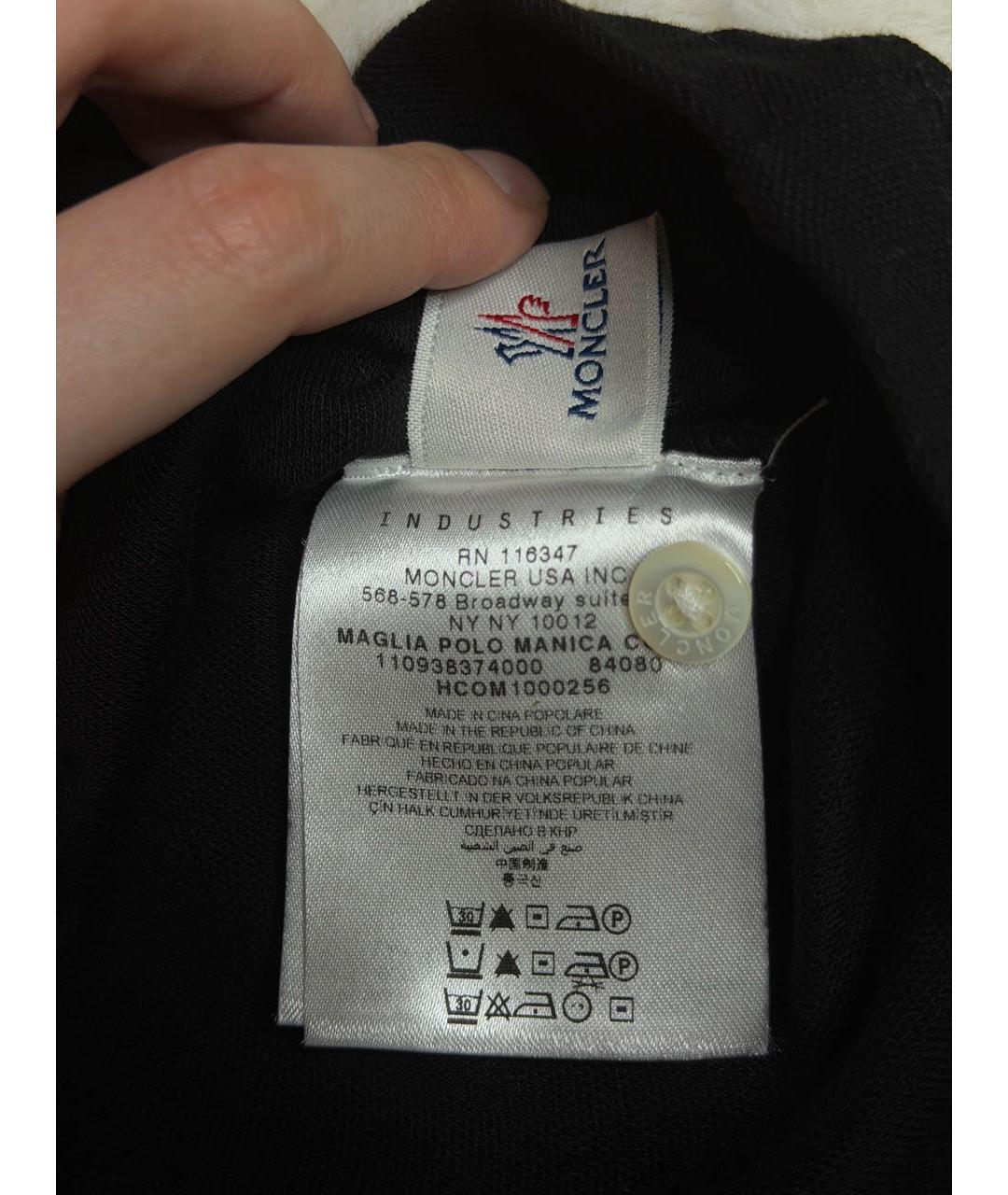 MONCLER Черная хлопковая футболка, фото 6