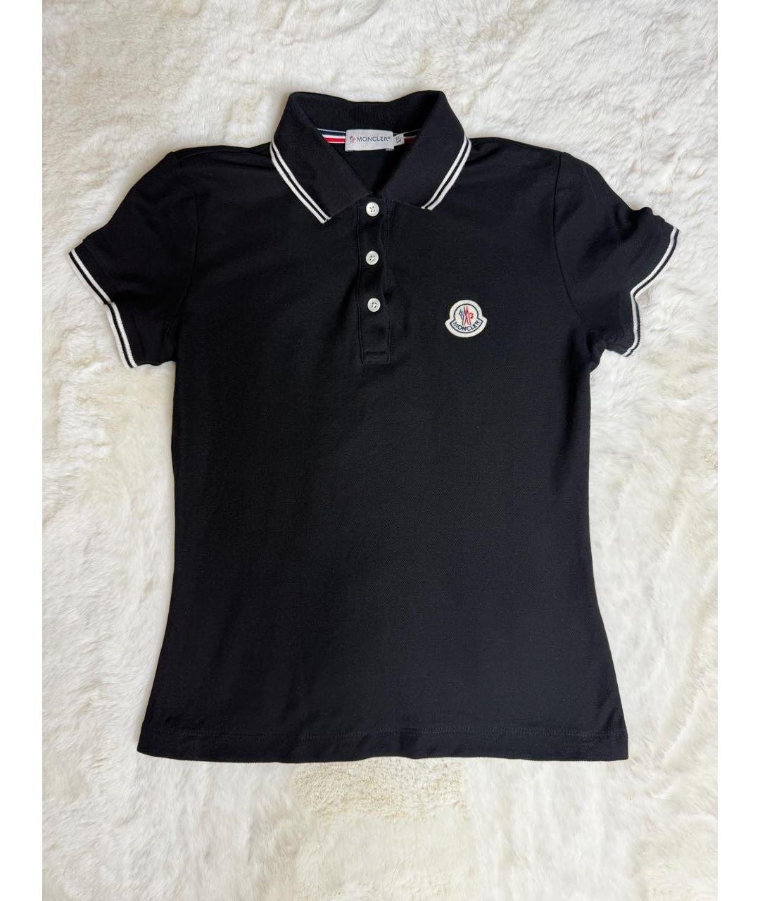 MONCLER Черная хлопковая футболка, фото 8