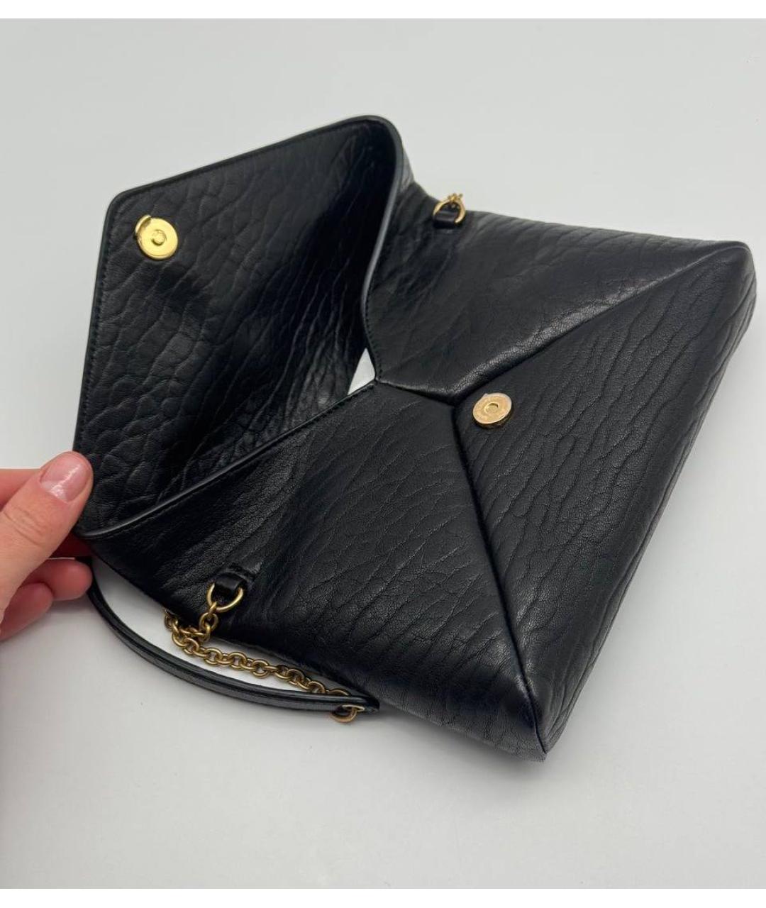 SAINT LAURENT Черная кожаная сумка через плечо, фото 8