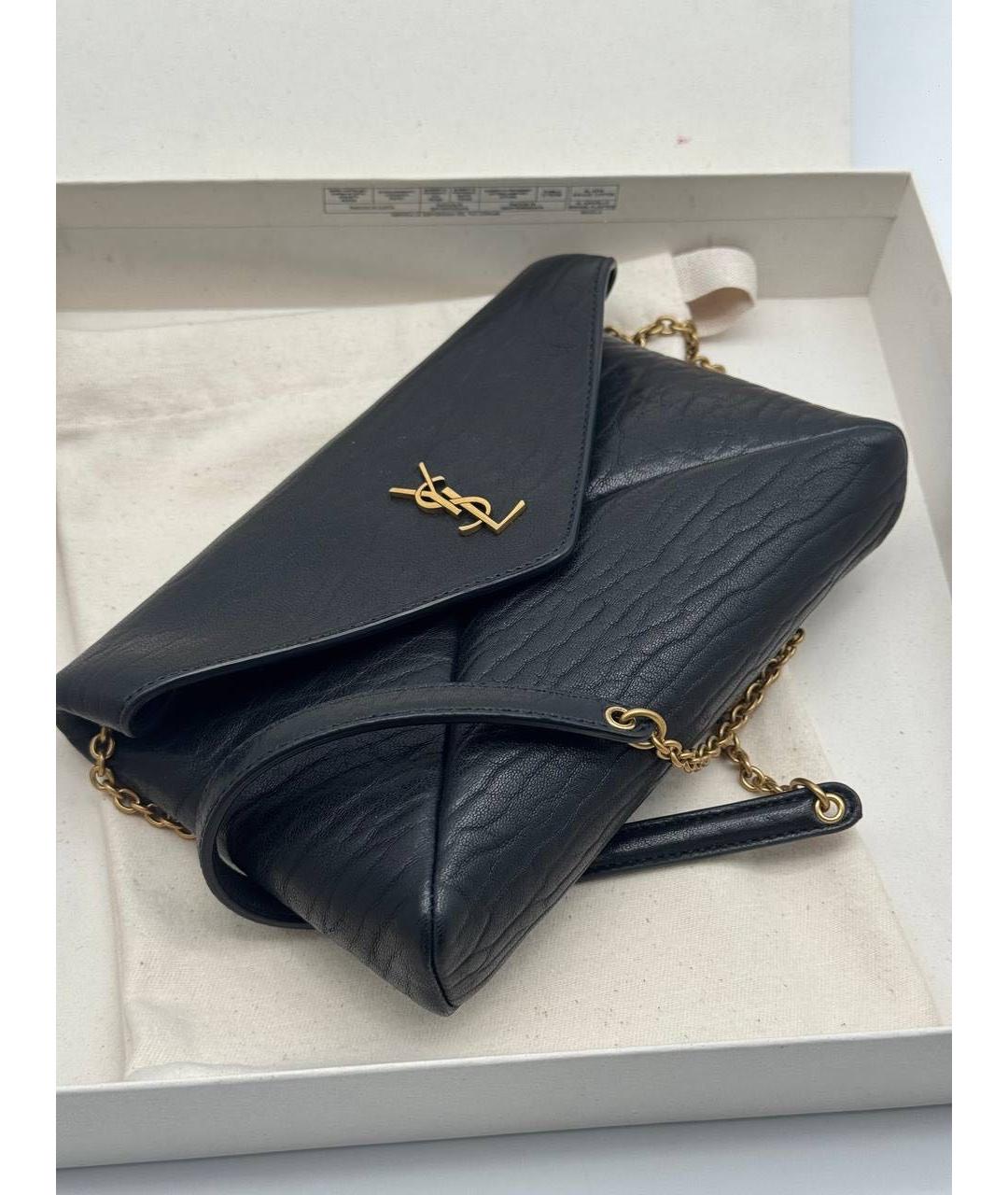 SAINT LAURENT Черная кожаная сумка через плечо, фото 7